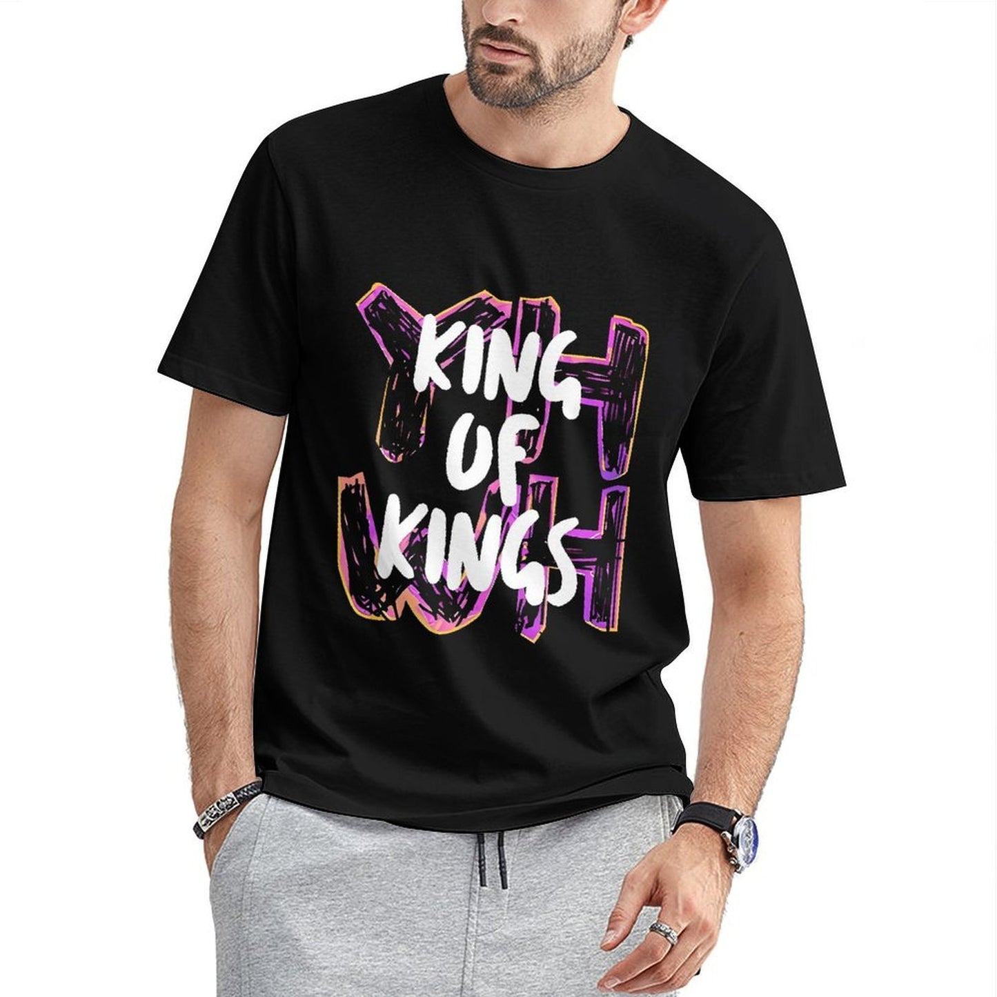 Inkmay Casual Cotton T-shirt King Of Kings Pattern Print Art Unisex T-shirtModernFit Men¡¯s / Women¡¯s / Youth T-Shirt