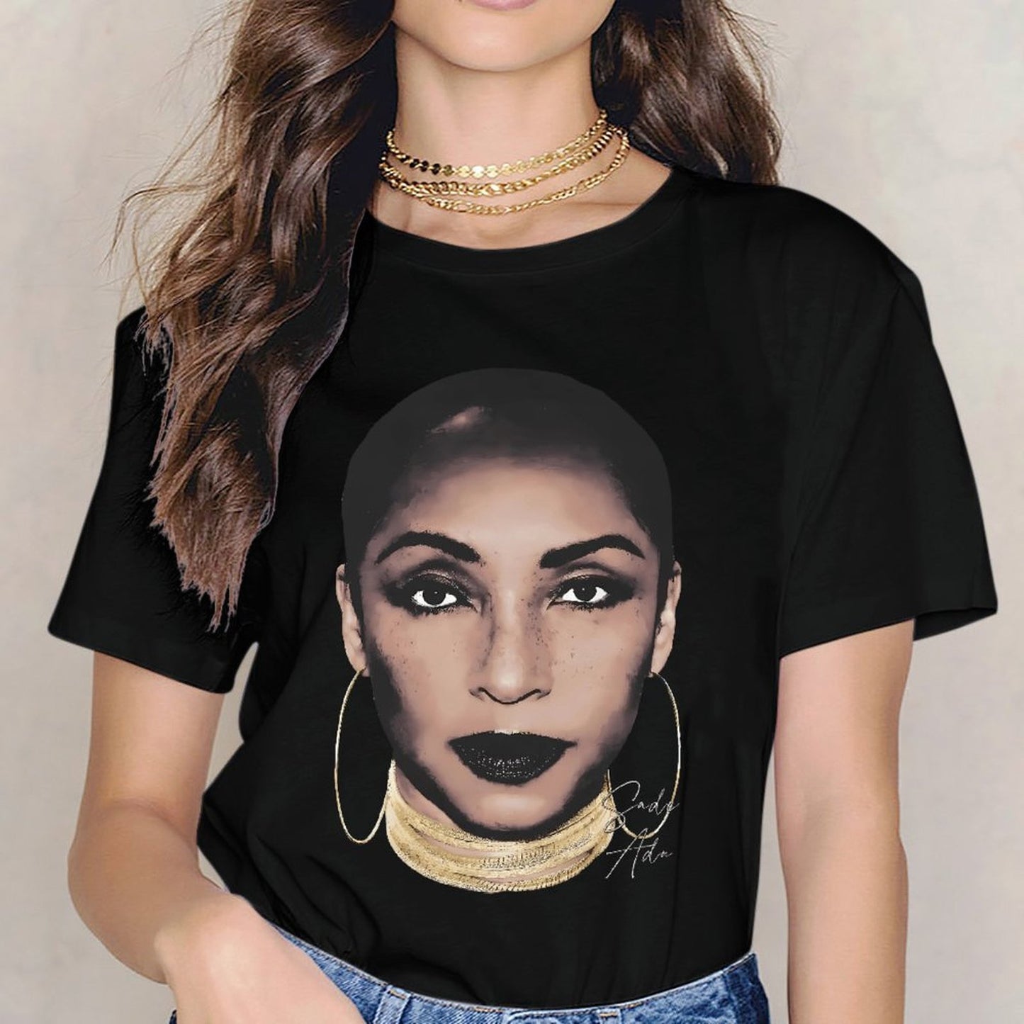 Inkmay Casual Cotton T-shirt Stylish Woman With Bold Makeup Design Unisex T-shirtSoftFeel LooseFit T-Shirt