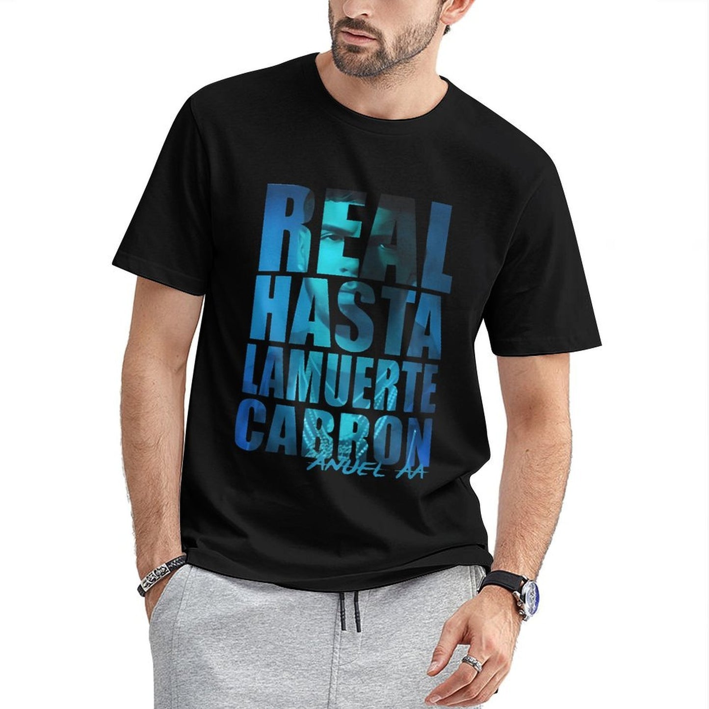 Inkmay Casual Cotton T-shirt Real Hasta La Muerte Carbon Unisex T-shirtEasyStyle V-Neck T-Shirt