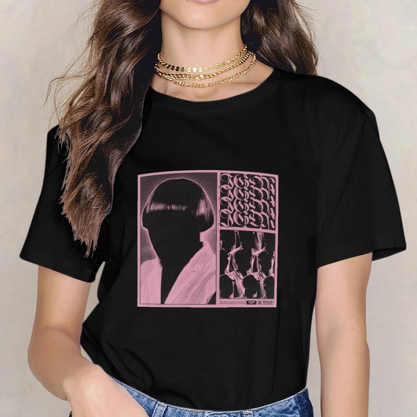 Inkmay Casual Cotton T-shirt Abstract Art With Geometric Shapes Design Unisex T-shirtEco / Sustainable Series T-Shirt