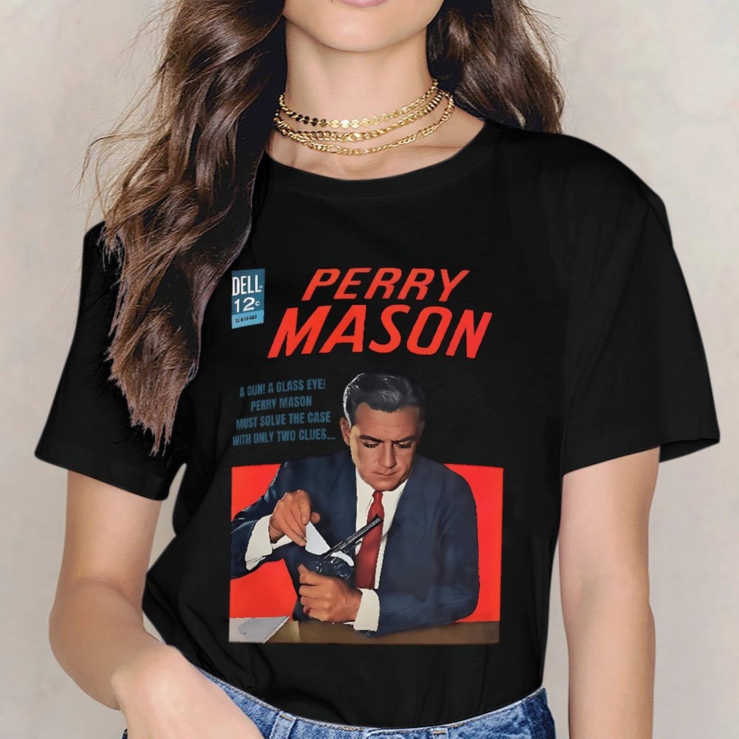 Inkmay Casual Cotton T-shirt Perry Mason Comic Book Cover Art Unisex T-shirtYearRound Retro T-Shirt