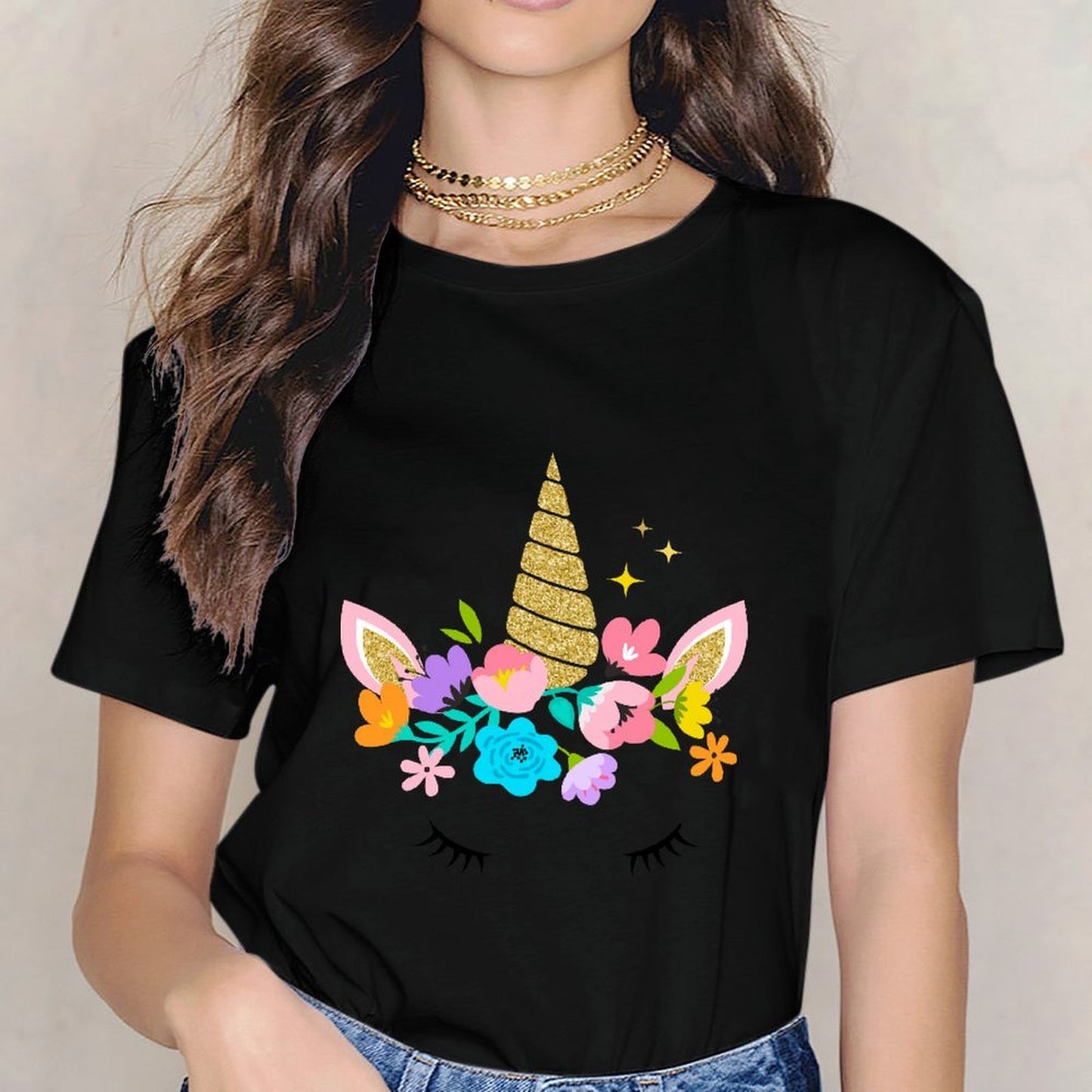 Inkmay Casual Cotton Unisex T-ShirtClean Edges Sharp T-Shirt