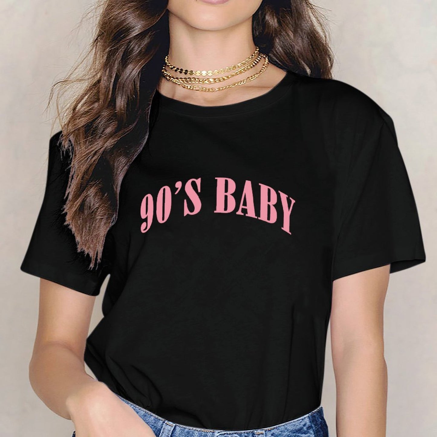 Inkmay Casual Cotton T-shirt Solid Pink Background No Pattern Prints Unisex T-shirtReliable CleanCut T-Shirt