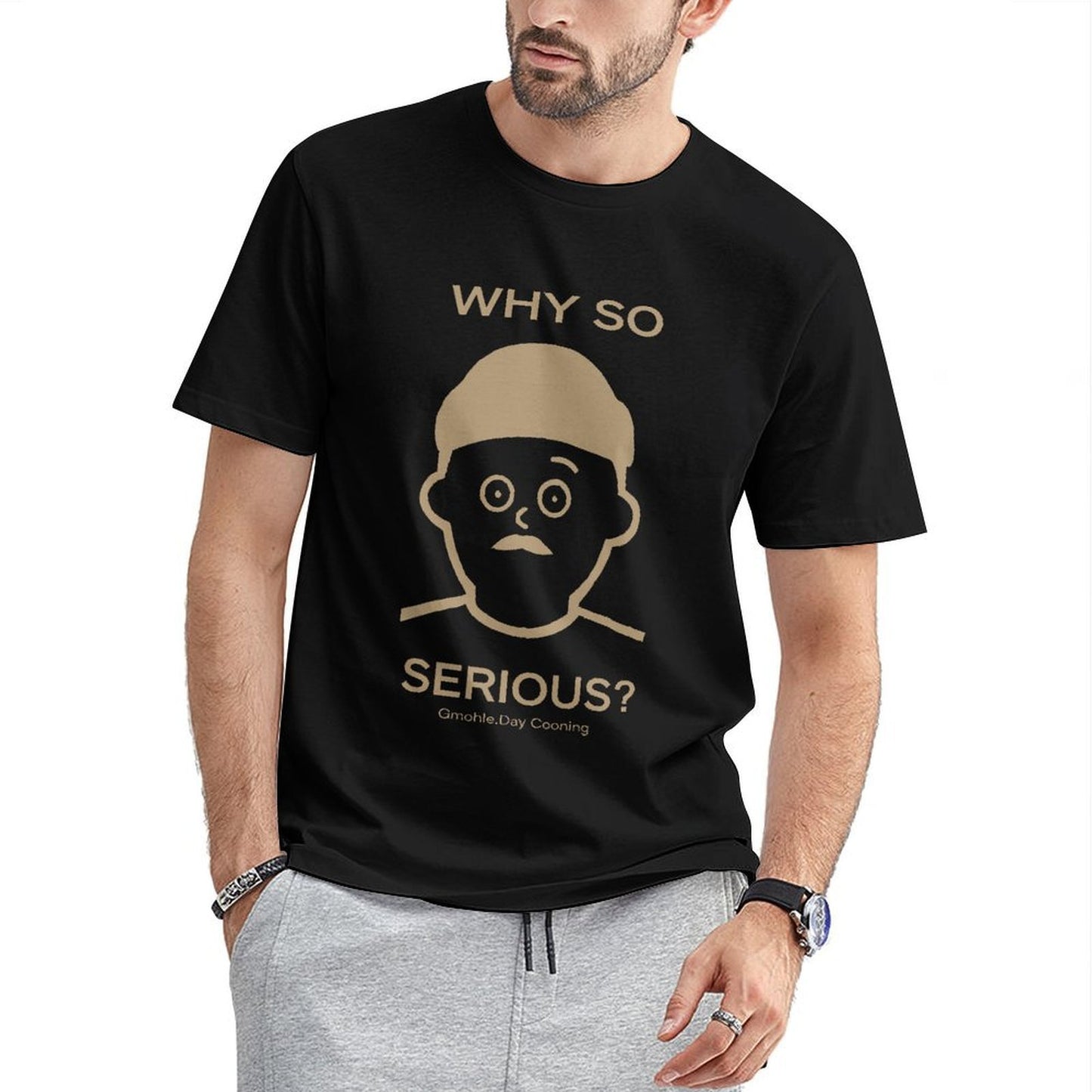 Inkmay Casual Cotton T-shirt Abstract Black And White Design Art Unisex T-shirtCotton EssentialFit T-Shirt