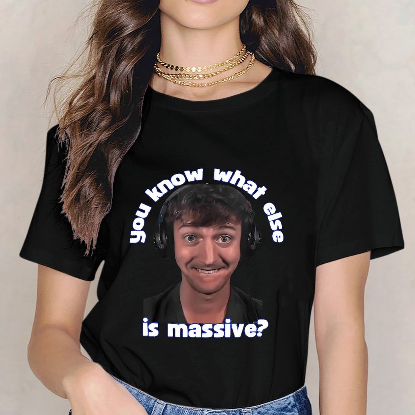 Inkmay Casual Cotton T-shirt Man Wearing Headphones With Text Overlay Unisex T-shirtAllDay Heritage T-Shirt