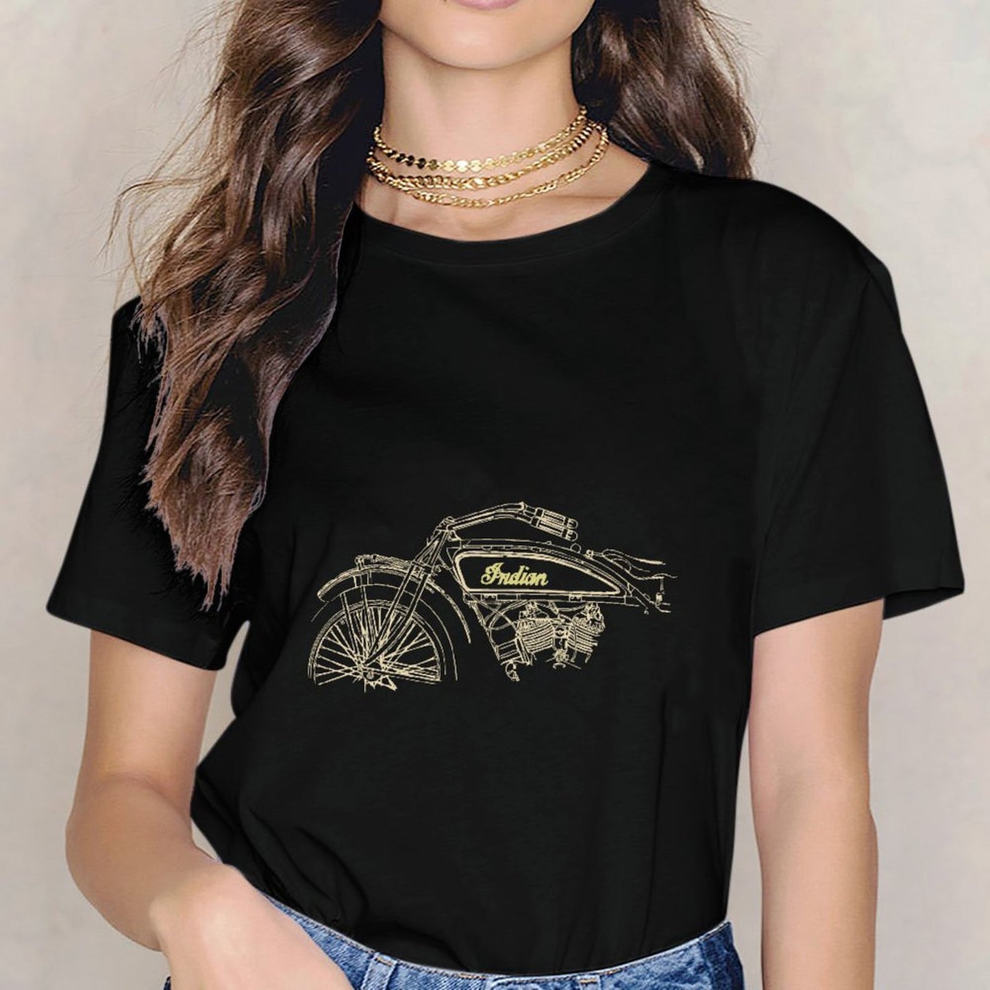 Inkmay Casual Cotton T-shirt Simple Sky With Cloud Pattern Design Unisex T-shirtDaily Indoor T-Shirt