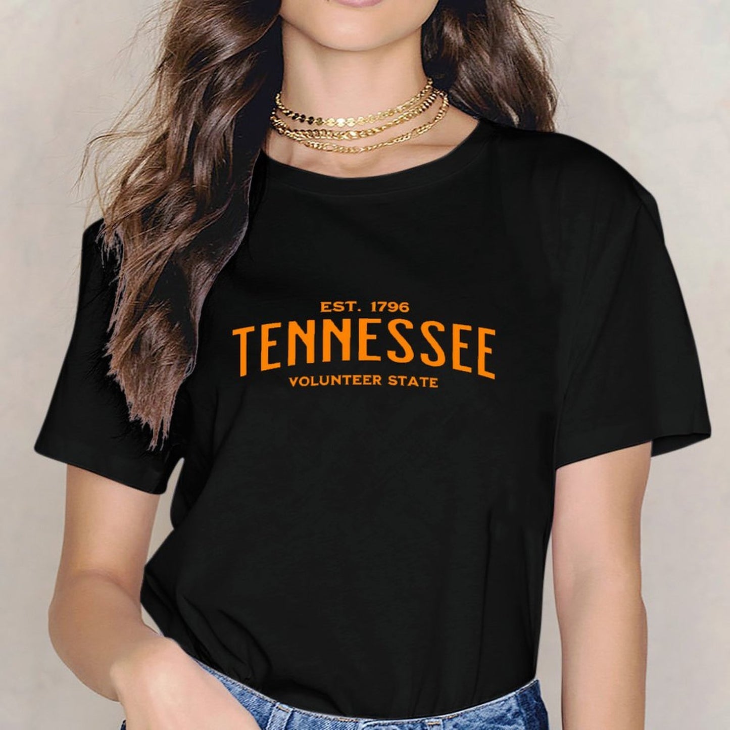 Inkmay Casual Cotton T-shirt Solid Orange Background No Pattern Prints Unisex T-shirtLifestyle RelaxFit T-Shirt