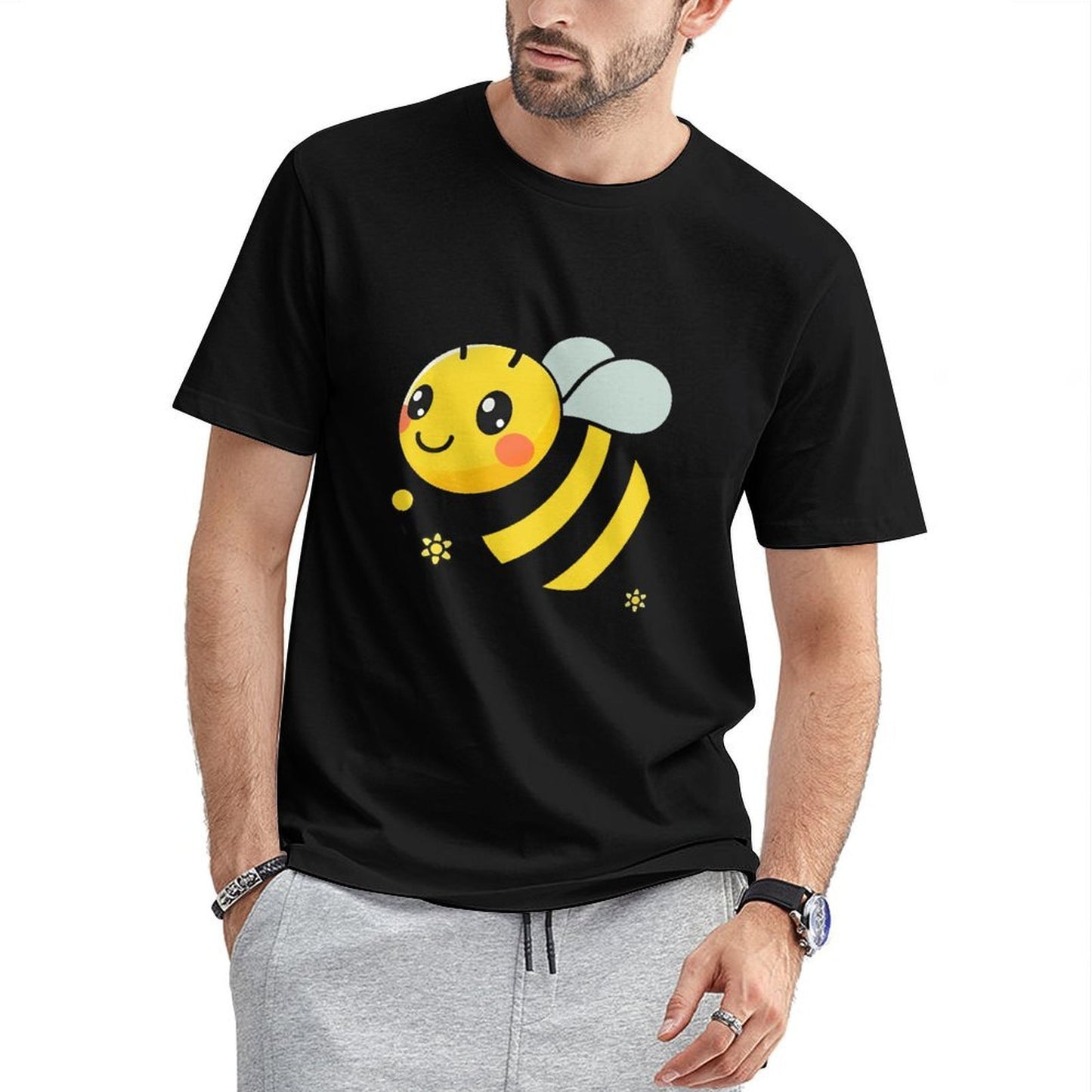 Inkmay Casual Cotton T-shirt Cute Bee With Yellow Black Stripes Unisex T-shirtEssential SoftTouch T-Shirt