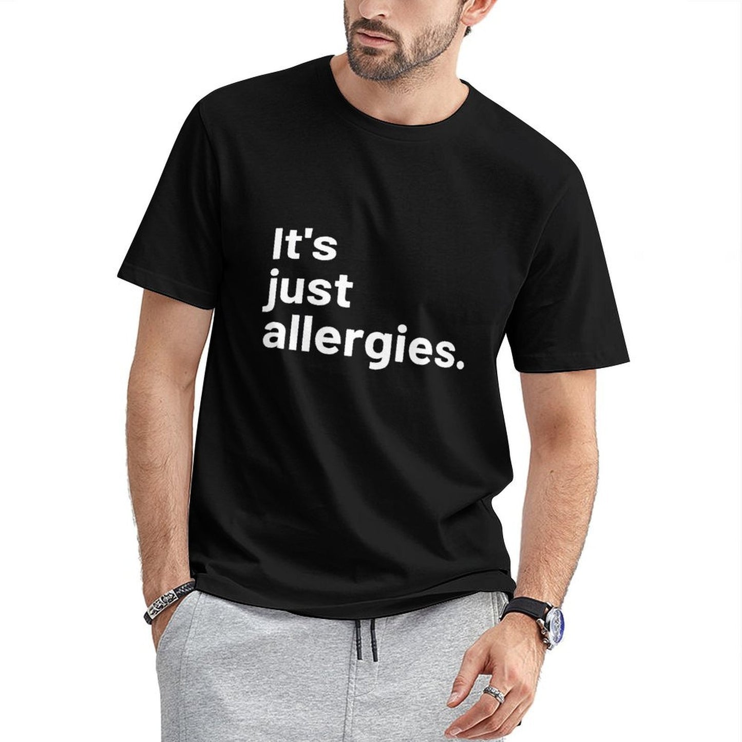 Inkmay Casual Cotton T-shirt It S Just Calories Pattern Prints Unisex T-shirt