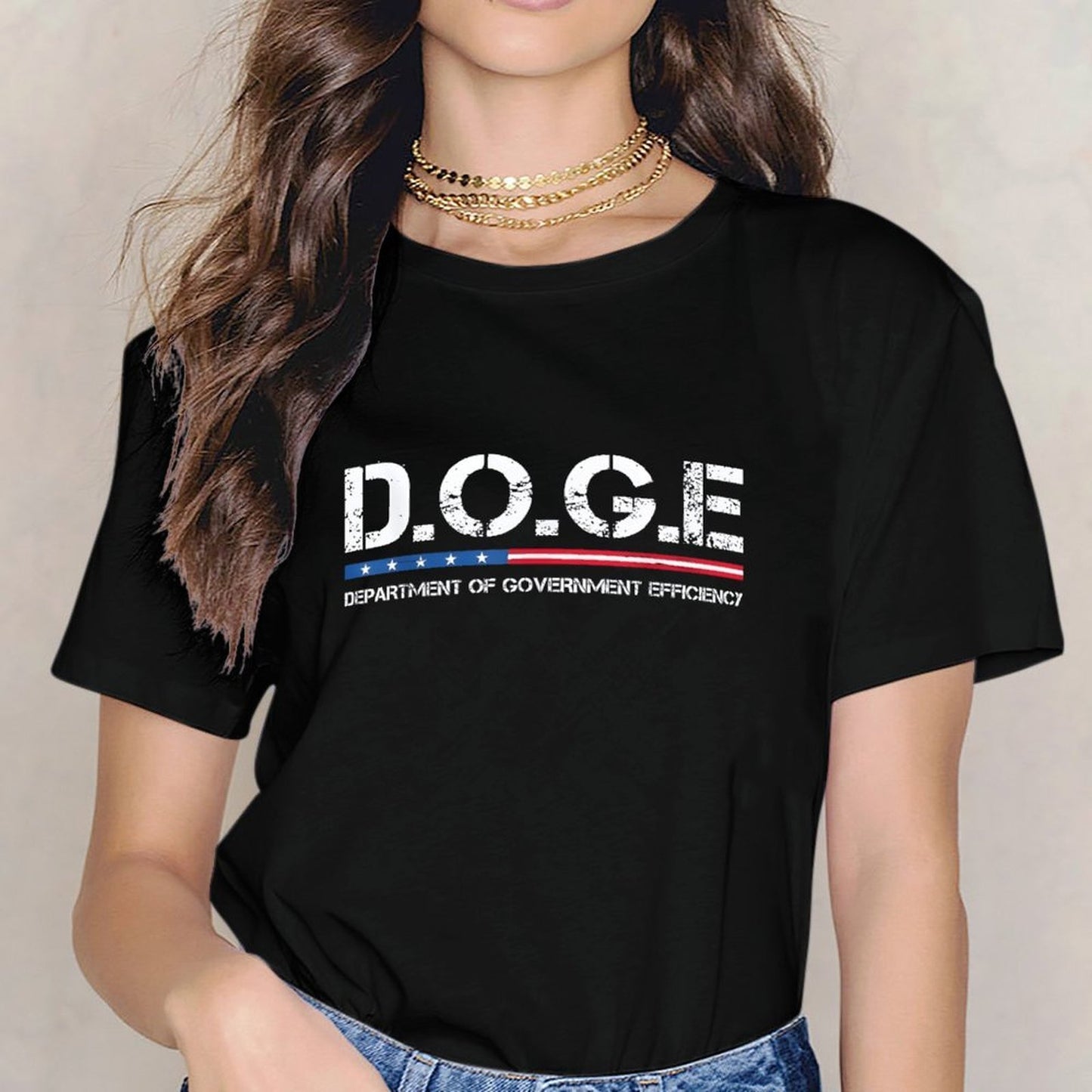 Inkmay Casual Cotton T-shirt Department Of Government Efficiency Logo Design Unisex T-shirtNeutral Series T-Shirt