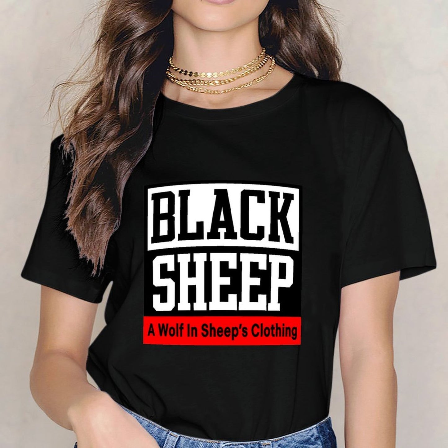 Inkmay Casual Cotton T-shirt Black Sheep Logo Bold Design Unisex T-shirtEssentialFit Street T-Shirt