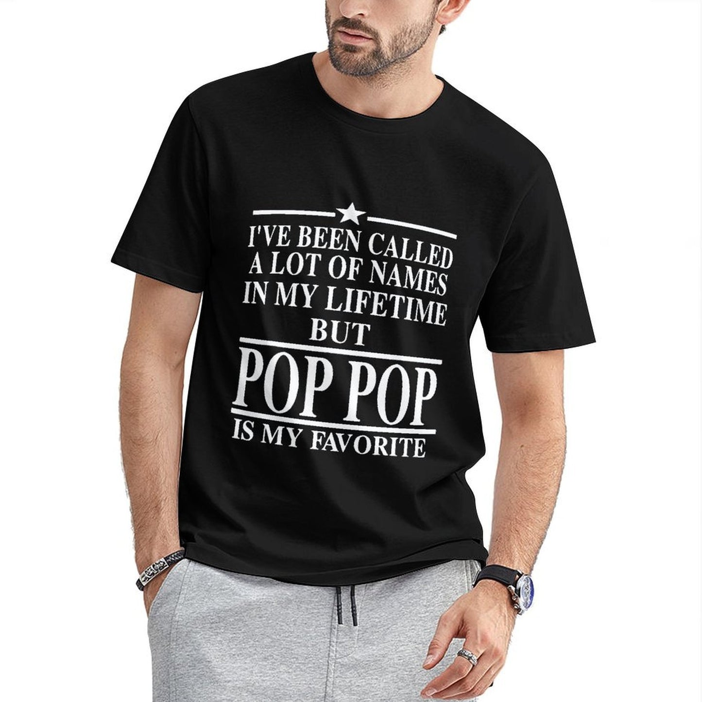 Inkmay Casual Cotton T-shirt Pop Art Pattern With Bold Letters Unisex T-shirtOn-Demand Weekend T-Shirt