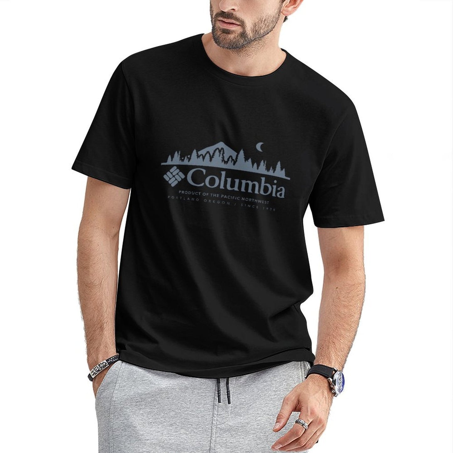 Inkmay Casual Cotton T-shirt Columbia Product Of The Pacific Northwest Unisex T-shirtPrinting EverydayFit T-Shirt