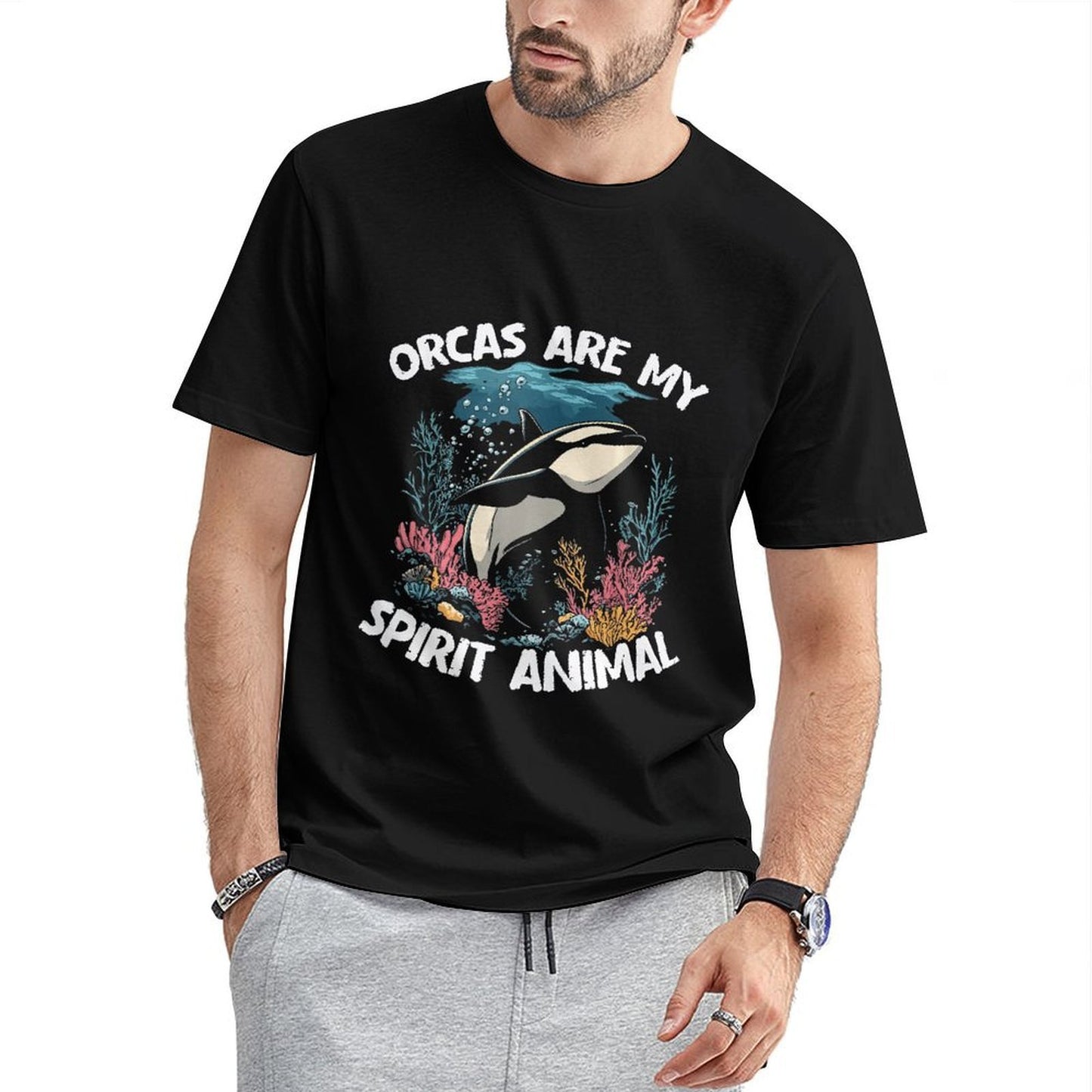 inkmay-casual-cotton-t-shirt-orcas-are-my-spirit-animal-art-unisex-t-shirt