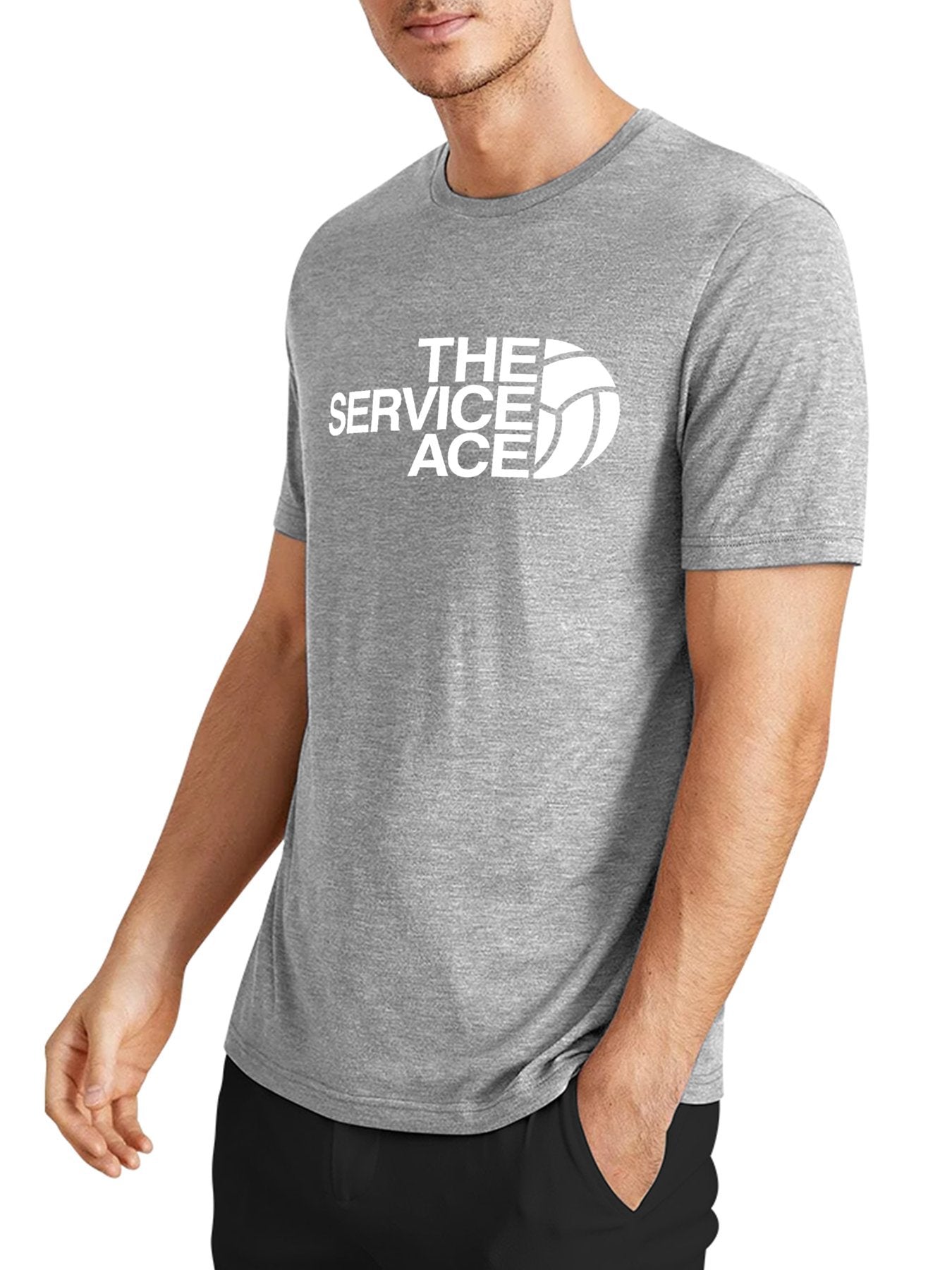 Inkmay Casual Cotton T-shirt The Service Ace Logo Design Artwork Unisex T-shirtSmooth EasyStyle T-Shirt