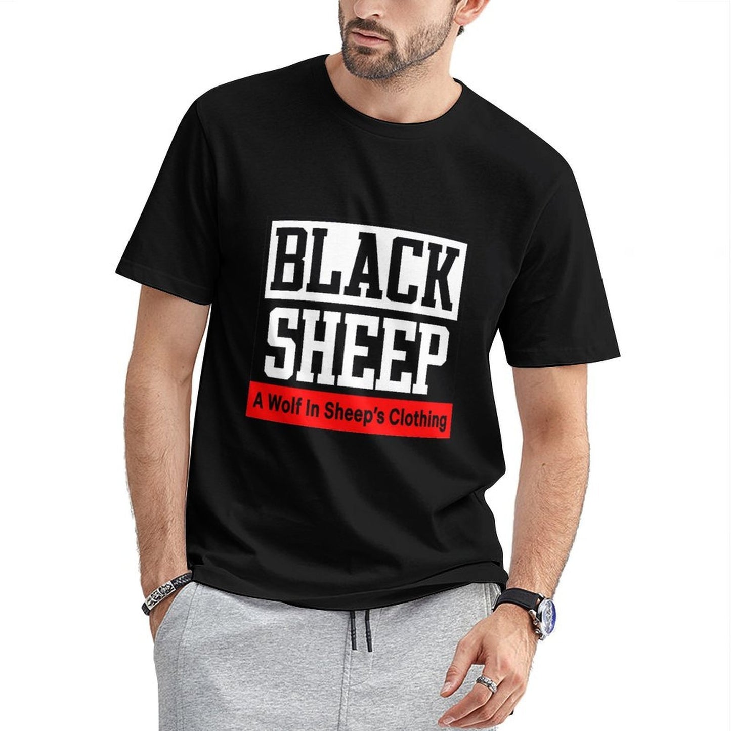 Inkmay Casual Cotton T-shirt Black Sheep Logo Bold Design Unisex T-shirtEssentialFit Street T-Shirt
