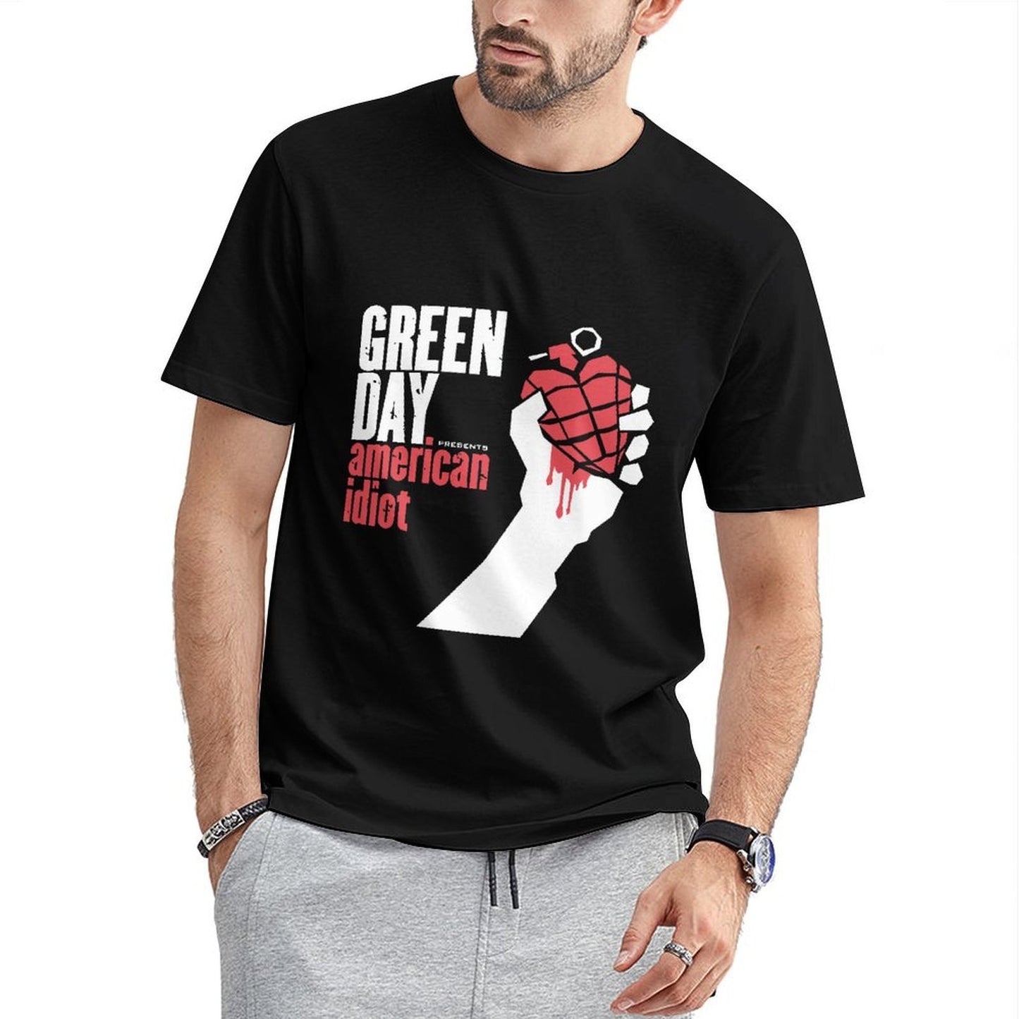 Inkmay Casual Cotton T-shirt Abstract Red Dripping Art Design Unisex T-shirtCrisp Print LooseFit T-Shirt