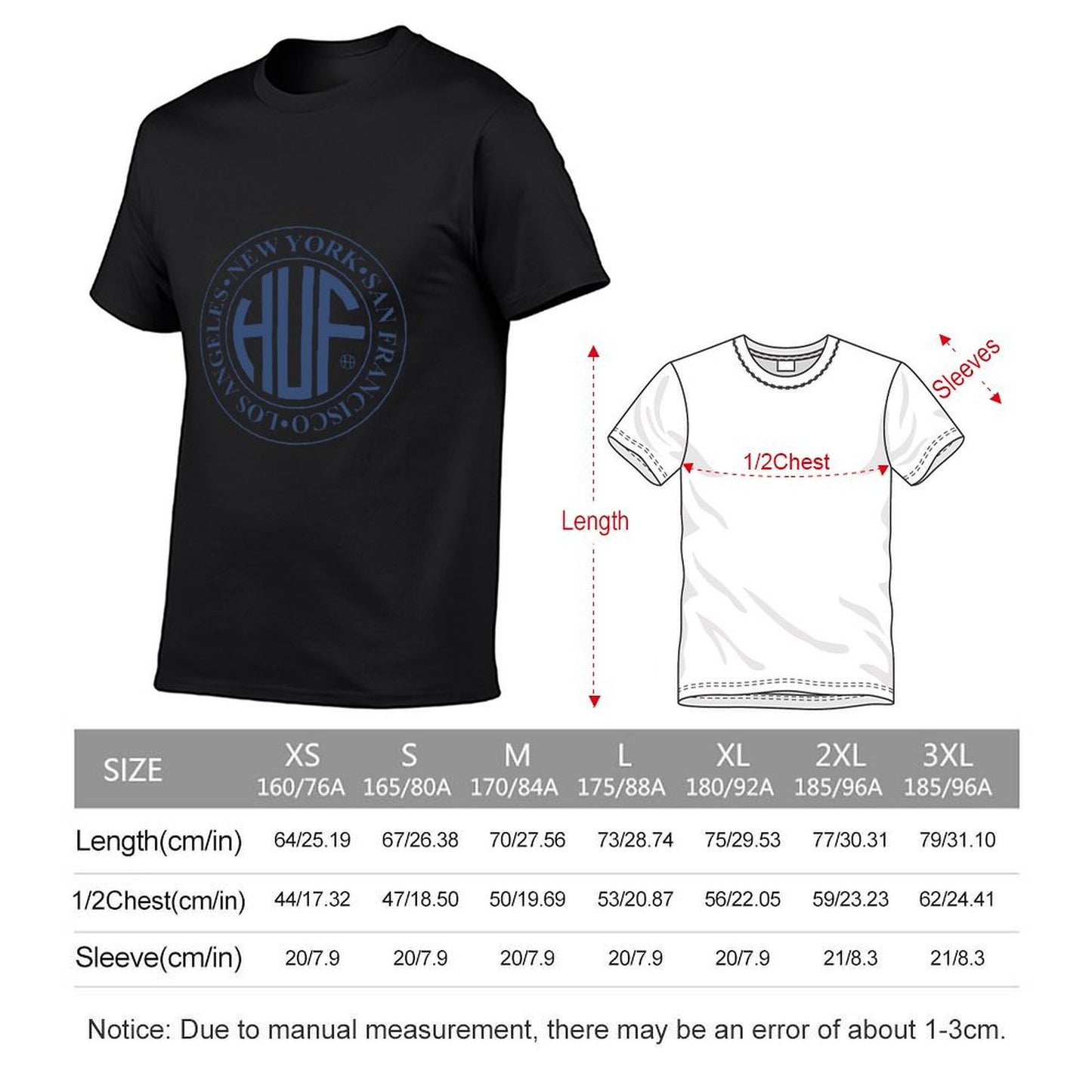 Inkmay Casual Cotton T-shirt Blue Background With White Lines Unisex T-shirtActiveWear Fitted T-Shirt