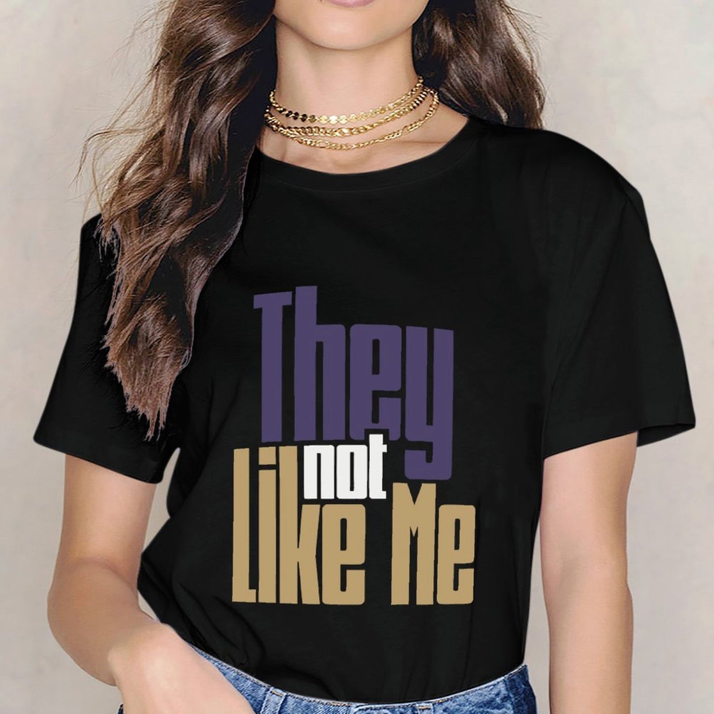 Inkmay Casual Cotton T-shirt Abstract Geometric Design With Bold Colors Unisex T-shirtDaily Everyday T-Shirt