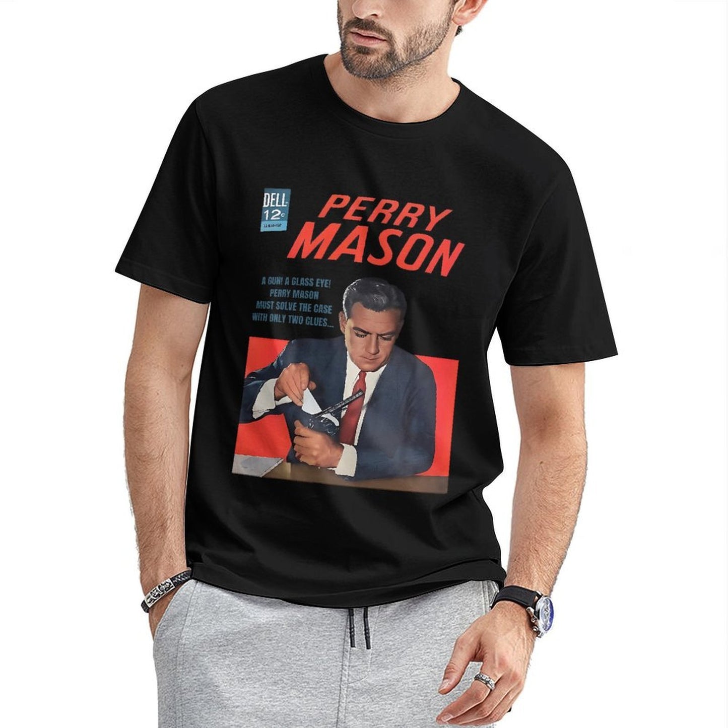 Inkmay Casual Cotton T-shirt Perry Mason Comic Book Cover Art Unisex T-shirtYearRound Retro T-Shirt