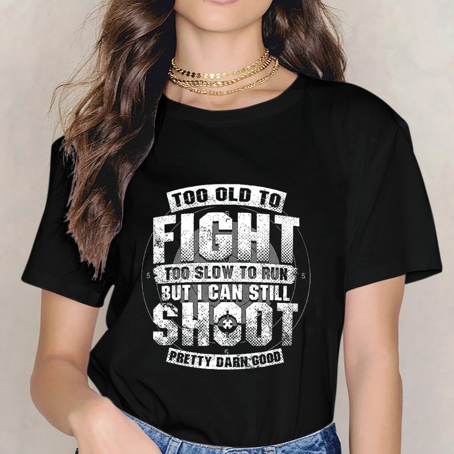 Inkmay Casual Cotton T-shirt Too Old To Fight Too Unisex T-shirtSeamless Solid T-Shirt