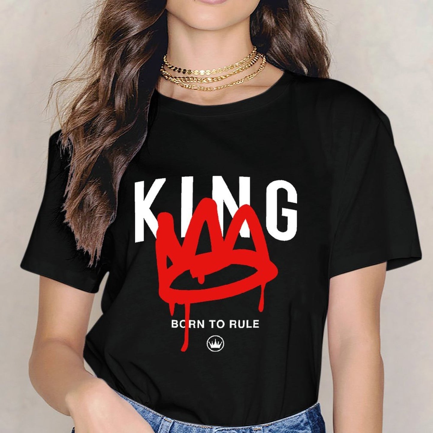 Inkmay Casual Cotton T-shirt Red Abstract Flame Design Art Print Unisex T-shirtEverydayTee Edition T-Shirt