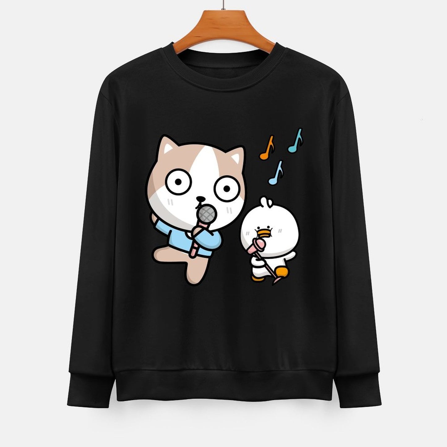 Front Patterned Long Sleeve TopClassic Fit Double-Stitched