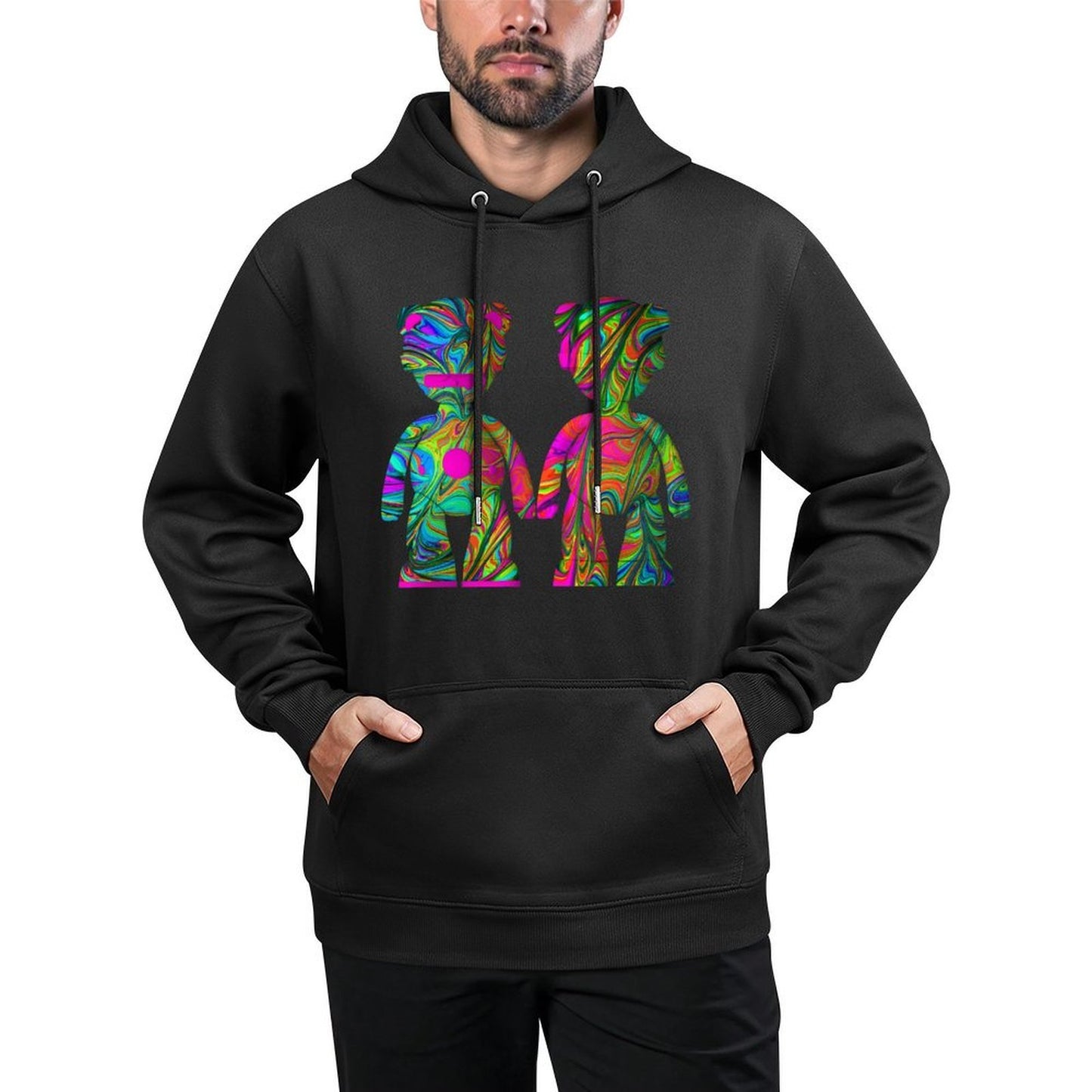 IPIB 250g Hooded Pocket Sweatshirt Front GraphicMen's Hooded  Sweatshirt6000088-2