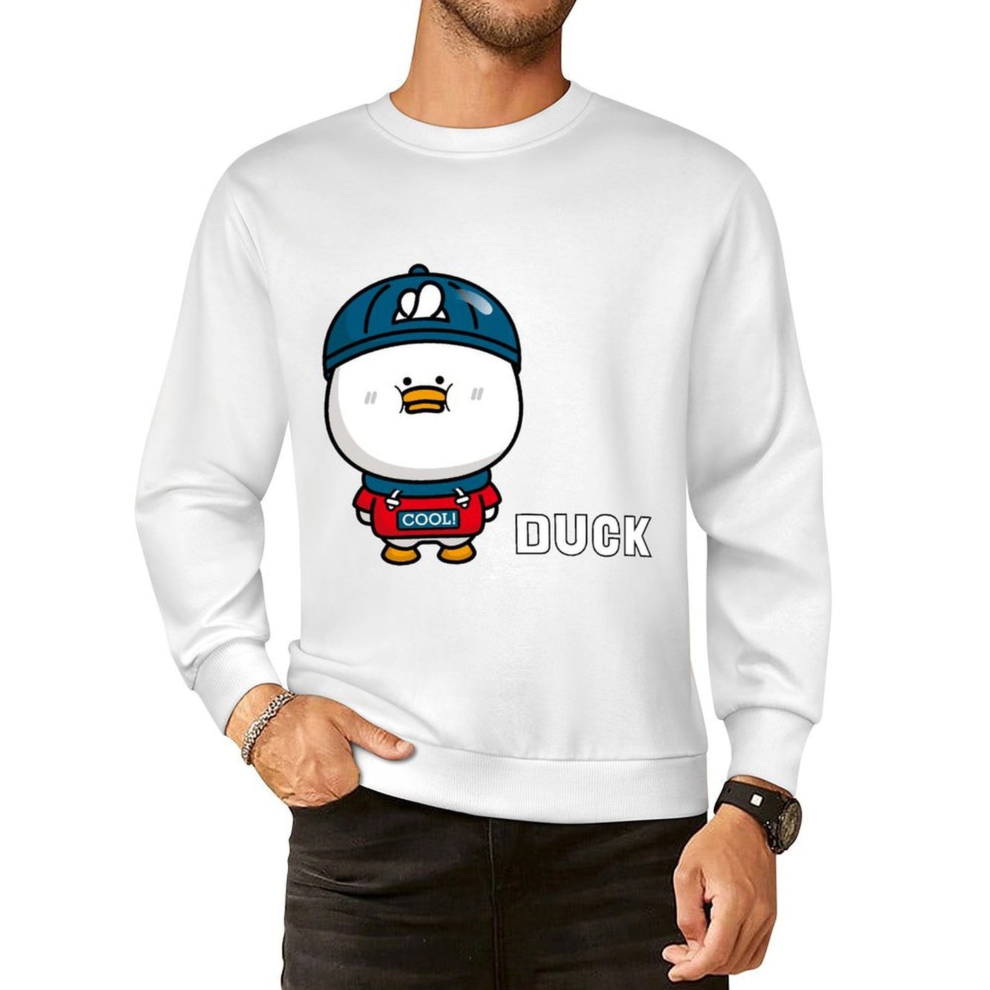 Front Patterned Long Sleeve TopNeutral Double-Stitched