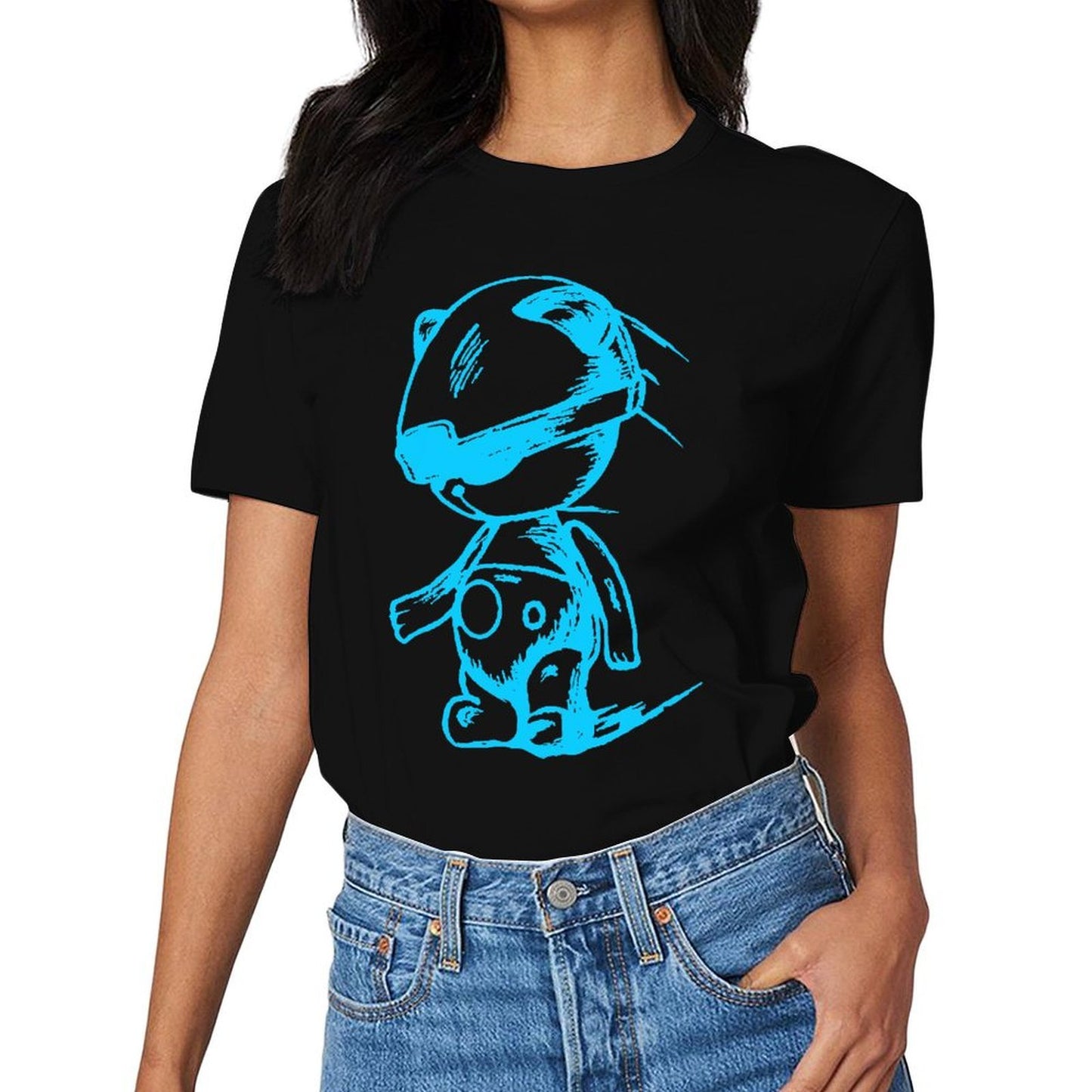 Inlex Bear T-shirtsStreetStyle Double-Stitched T-Shirt