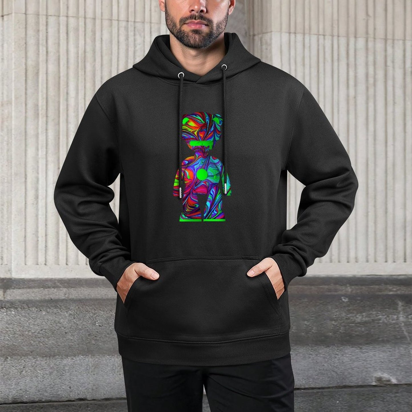 IPIB 250g Hooded Pocket Sweatshirt Front GraphicMen's Hooded  Sweatshirt6000114-1