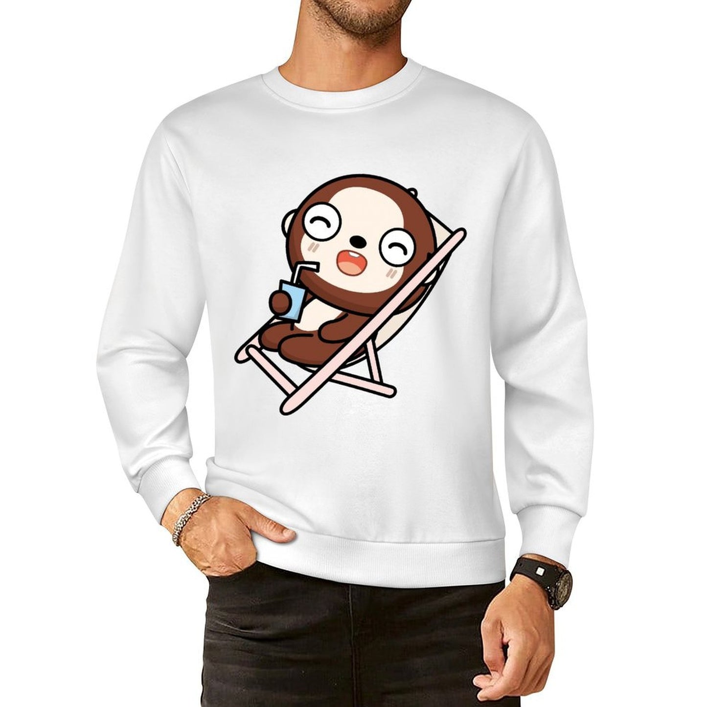 Front Patterned Long Sleeve TopCotton PureStyle