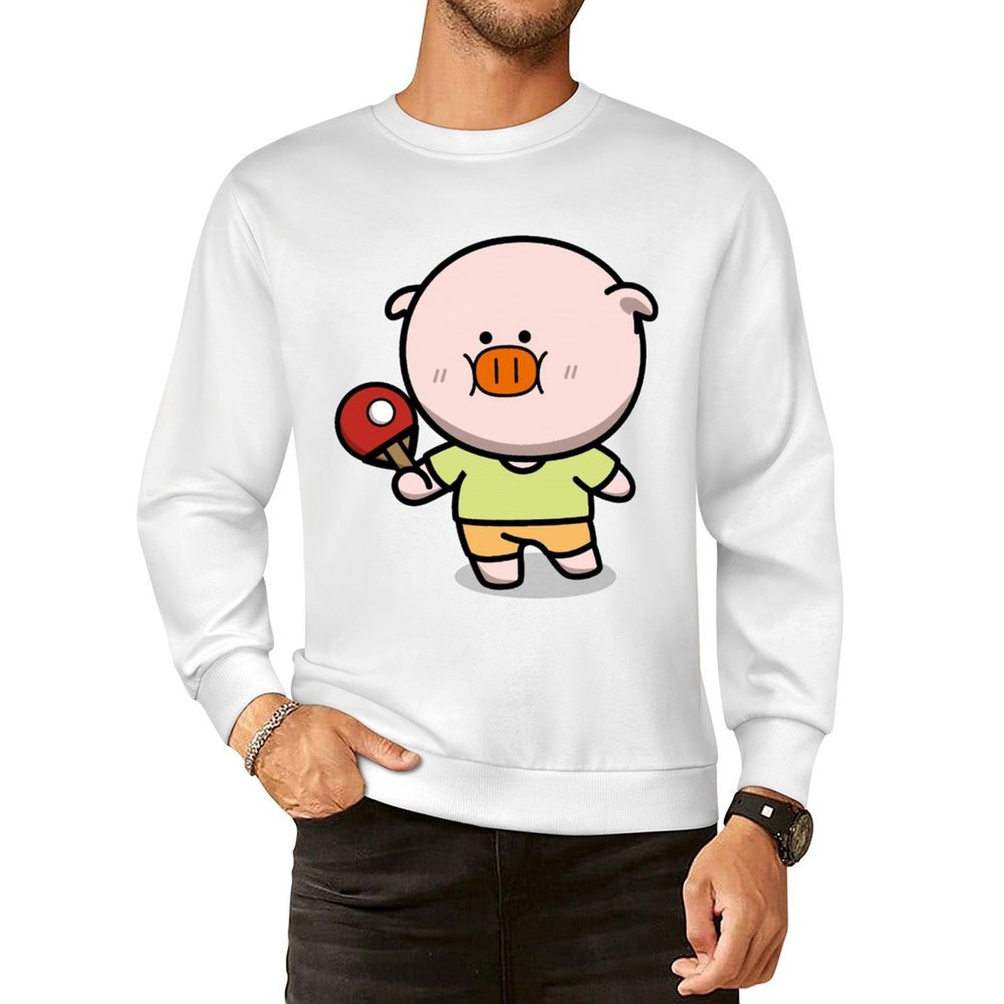 Front Patterned Long Sleeve TopSmooth Feel Studio