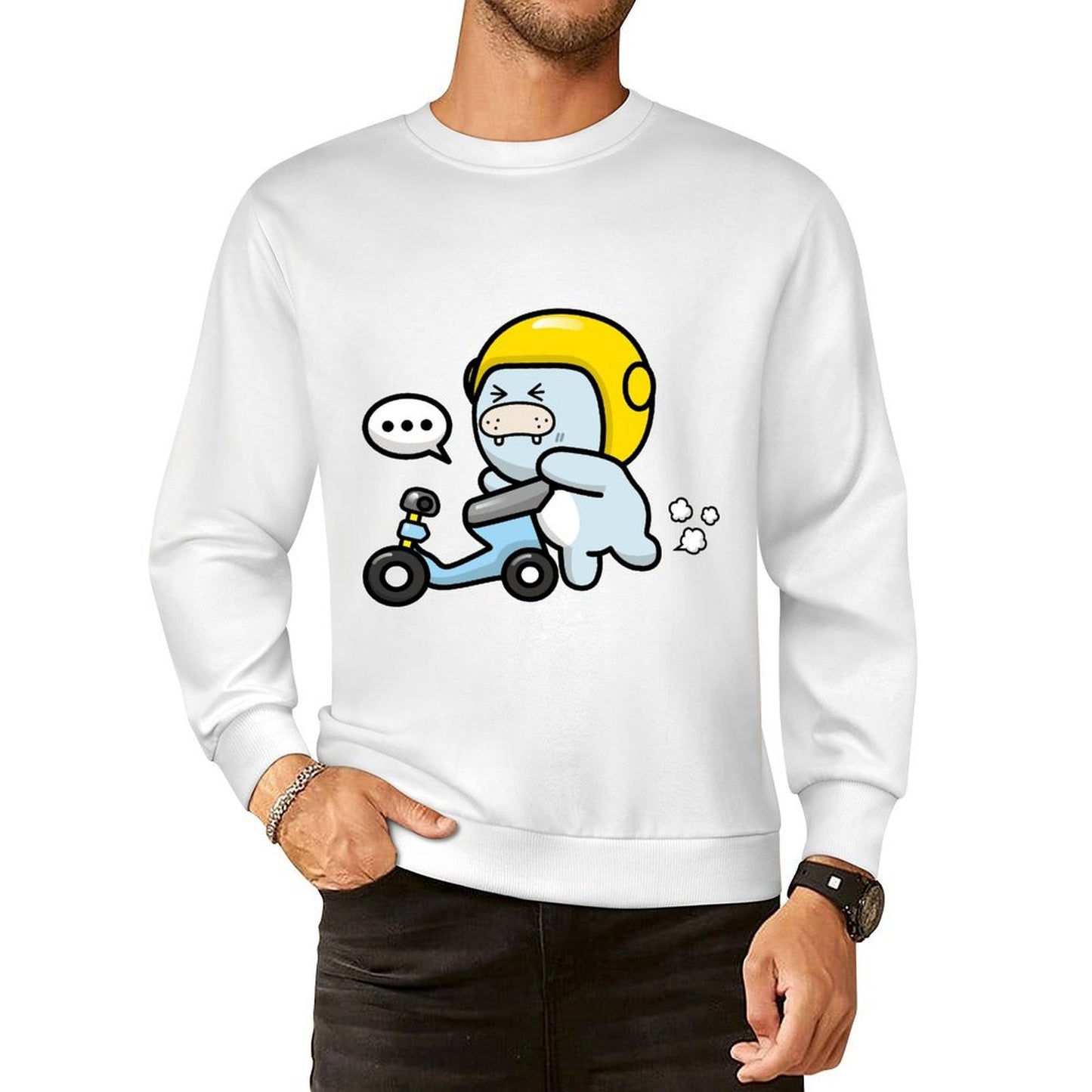 Front Patterned Long Sleeve TopLooseFit Daily