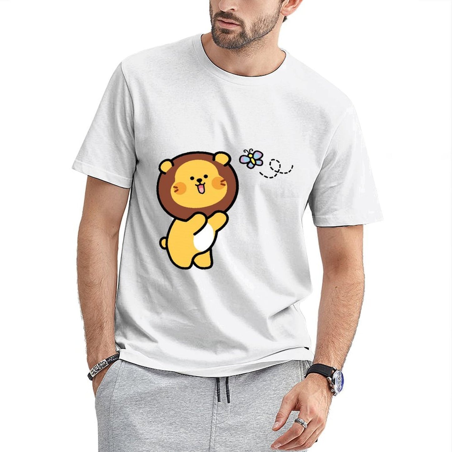 Fade-Proof Batch-Printed Front Graphic T-shirt