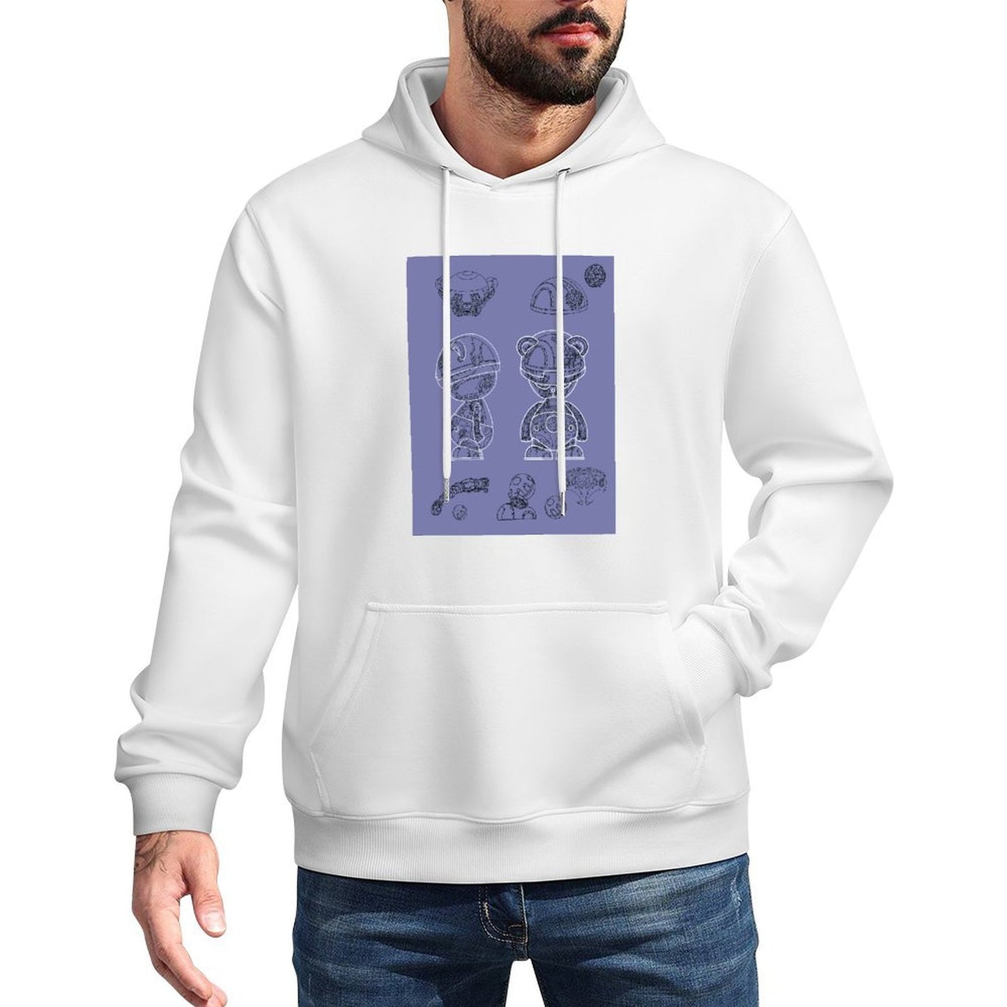 IPIB 250g Hooded Pocket Sweatshirt Front GraphicMen's Hooded  Sweatshirt6000008-3