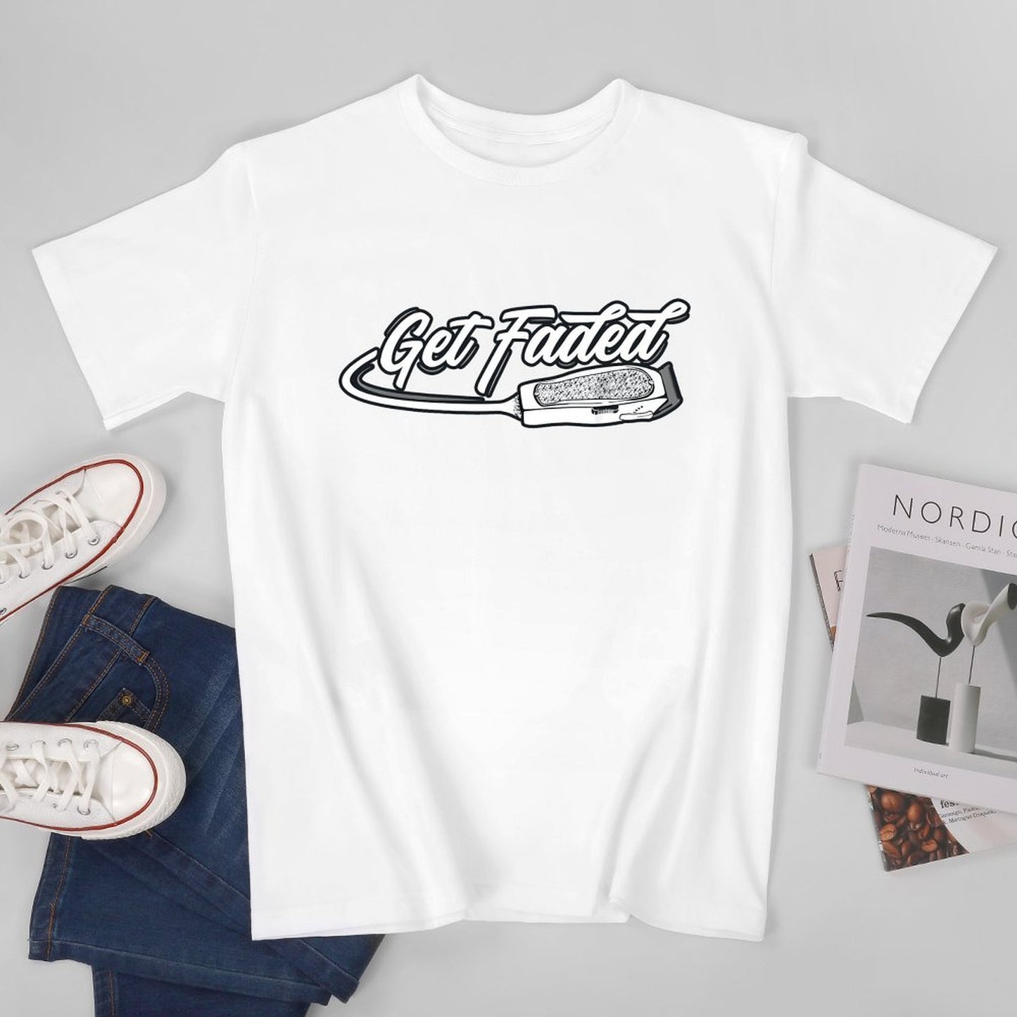 Inkmay Casual Cotton T-shirt Get Faded Razor Blade Design Artwork Unisex T-shirtCotton Men¡¯s / Women¡¯s / Youth T-Shirt