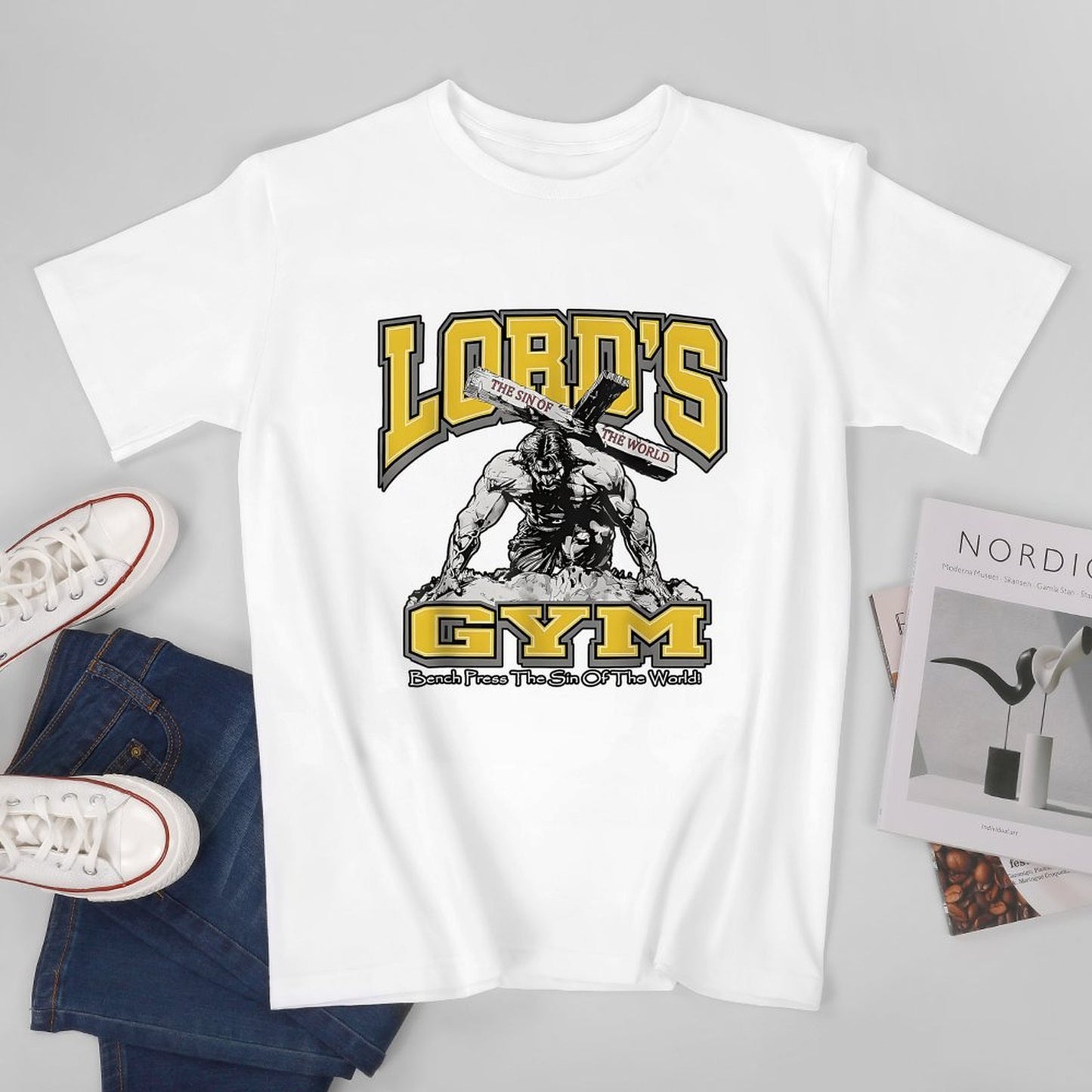 Inkmay Casual Cotton T-shirt Lord S Gym Sin Of World Unisex T-shirtEveryday Design-Your-Own T-Shirt
