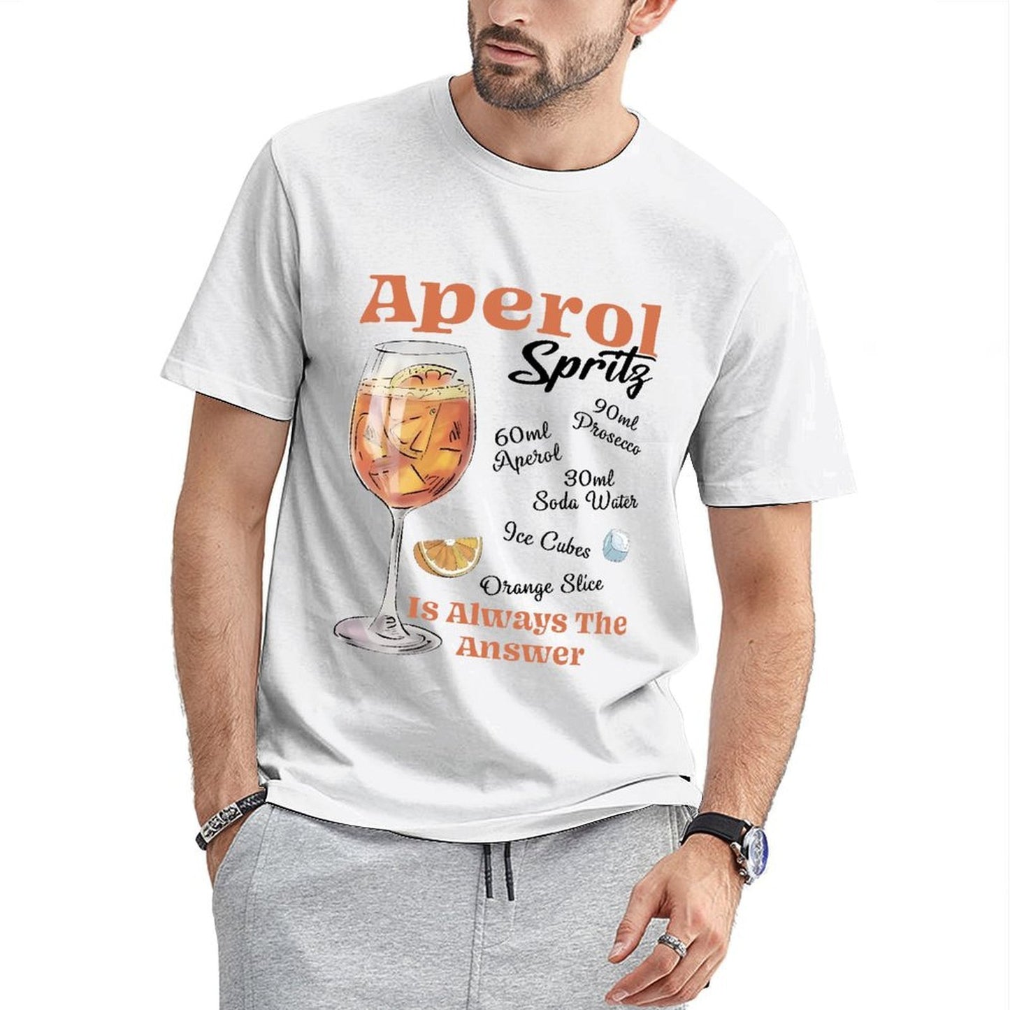 Inkmay Casual Cotton T-shirt Orange Beverage In Glass With Ice Unisex T-shirtVintage Premium Finish T-Shirt