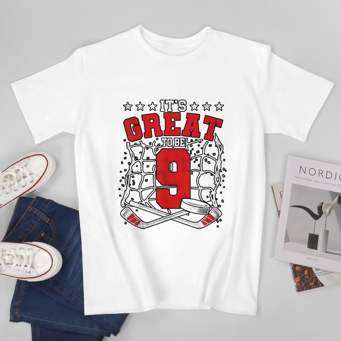 Inkmay Casual Cotton T-shirt It S Great To Be Nine Unisex T-shirtStandard Clean T-Shirt