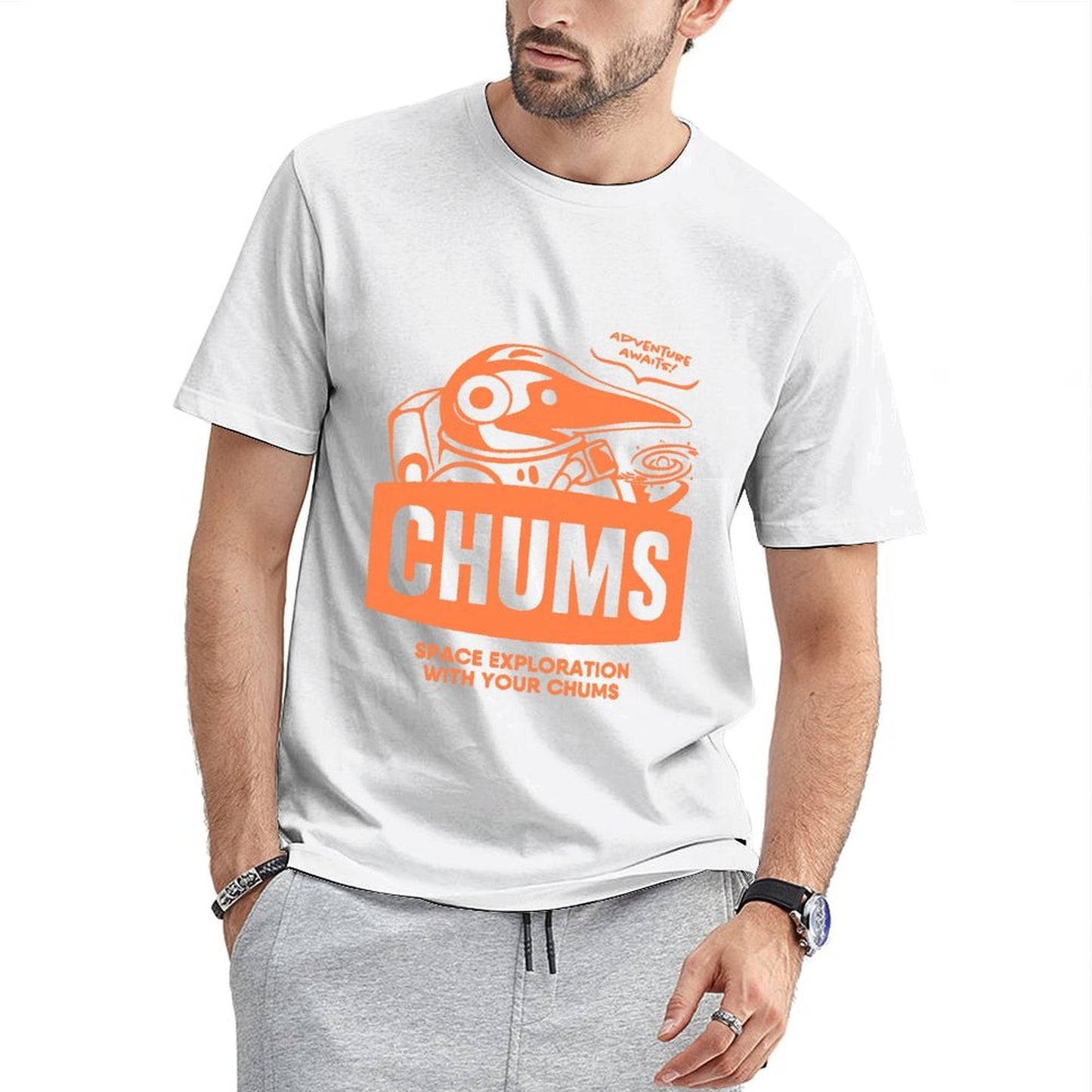 Inkmay Casual Cotton T-shirt Solid Orange Background No Patterns Unisex T-shirtActiveLine Durable T-Shirt