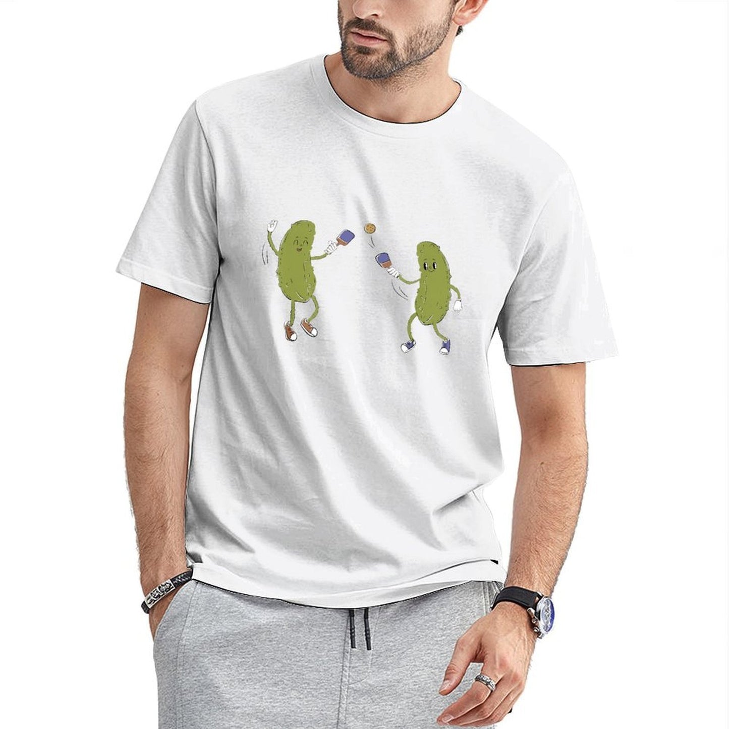 Inkmay Casual Cotton T-shirt Two Dancing Pickles With Happy Faces Unisex T-shirtComfortLine Men¡¯s / Women¡¯s / Youth T-Shirt
