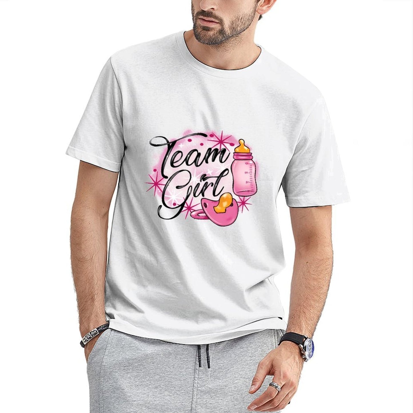 Inkmay Casual Cotton T-shirt Team Girl Pink Baby Items Unisex T-shirtRegular Natural T-Shirt