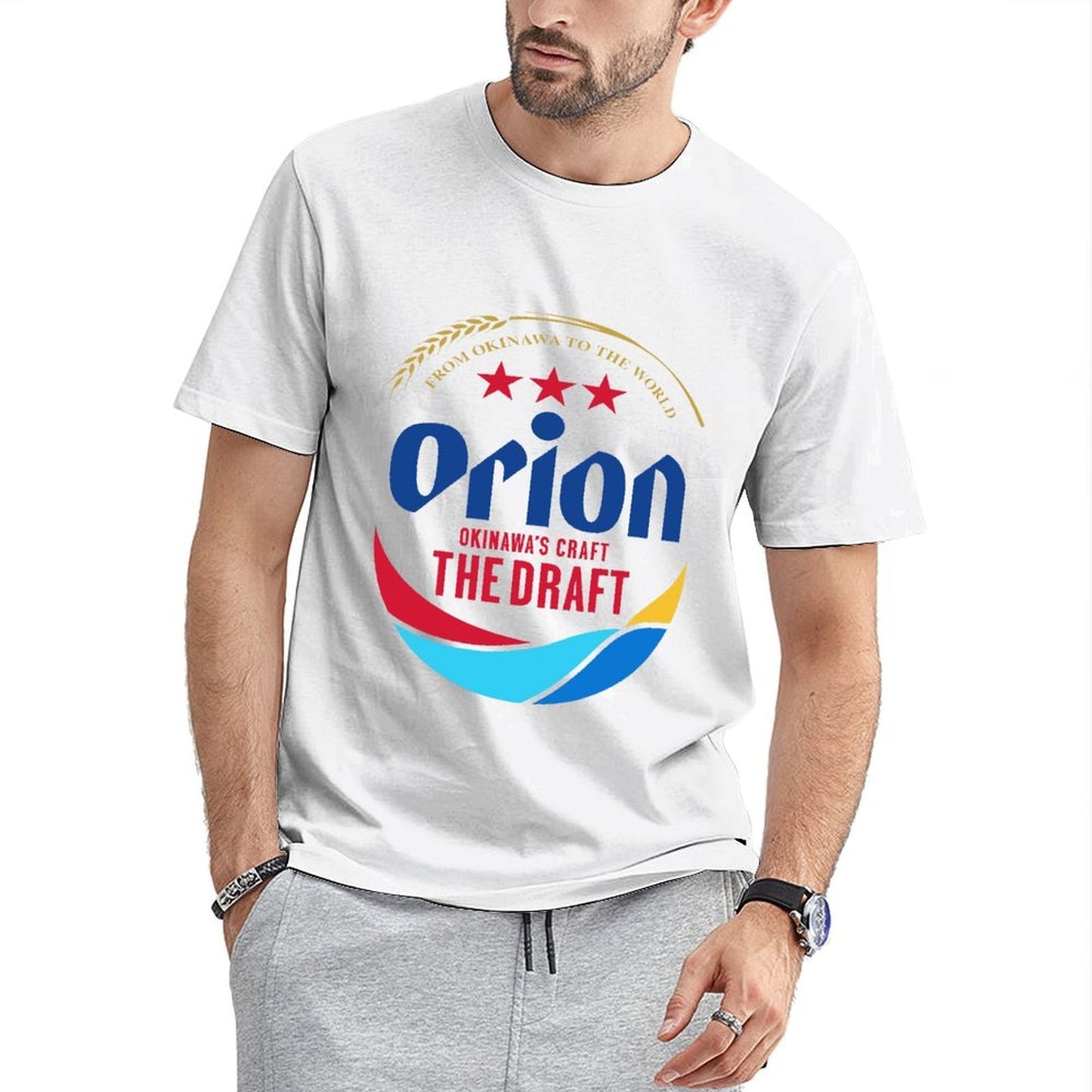Inkmay Casual Cotton T-shirt Mountain Landscape With Bold Colors Unisex T-shirtLogo-Ready Printing T-Shirt