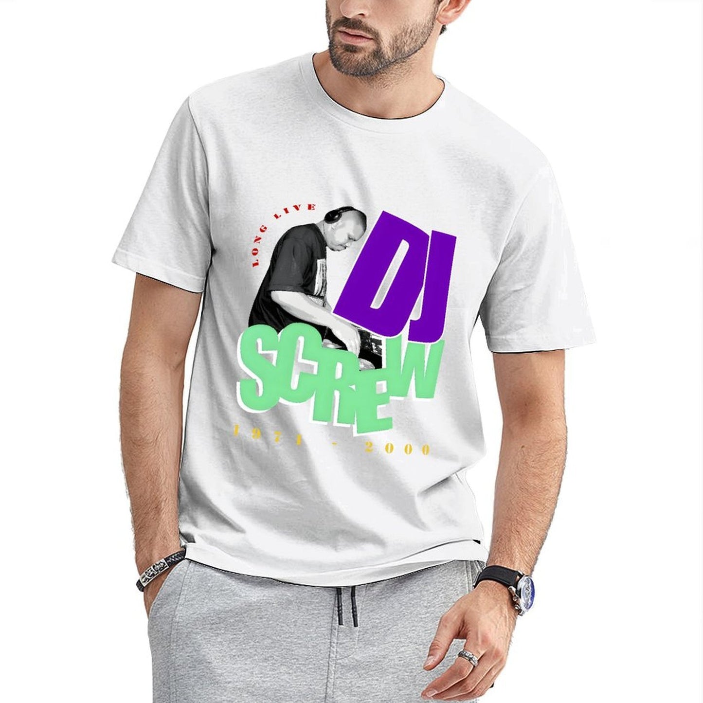 Inkmay Casual Cotton T-shirt Dj Screw Music Artwork Design Prints Unisex T-shirt100% Cotton StreetLine T-Shirt