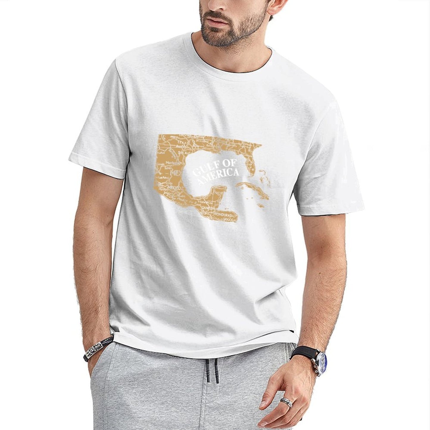 Inkmay Casual Cotton T-shirt Map Of Gulf Of America Unisex T-shirtPromotional Classic Fit T-Shirt
