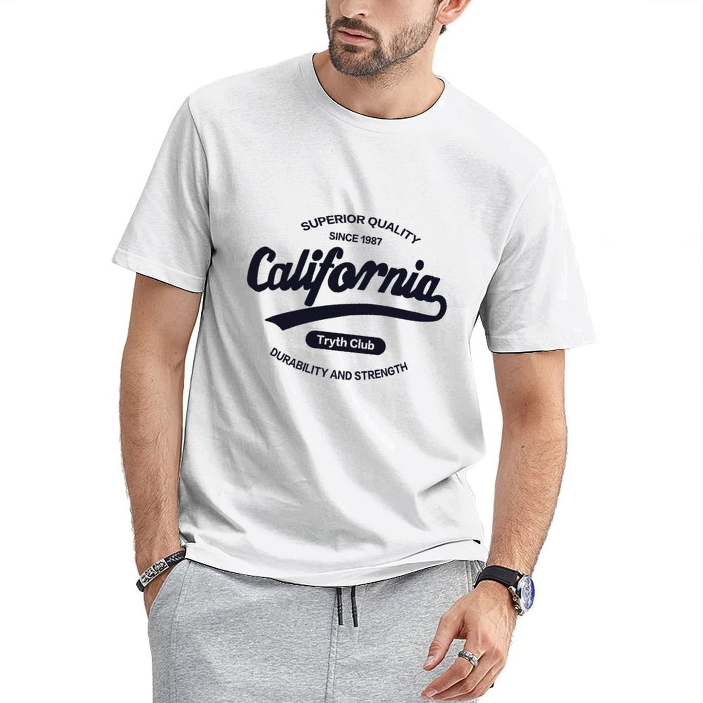 Inkmay Casual Cotton T-shirt Simple Black Background With White Lines Unisex T-shirtEverydayWear SimpleFit T-Shirt