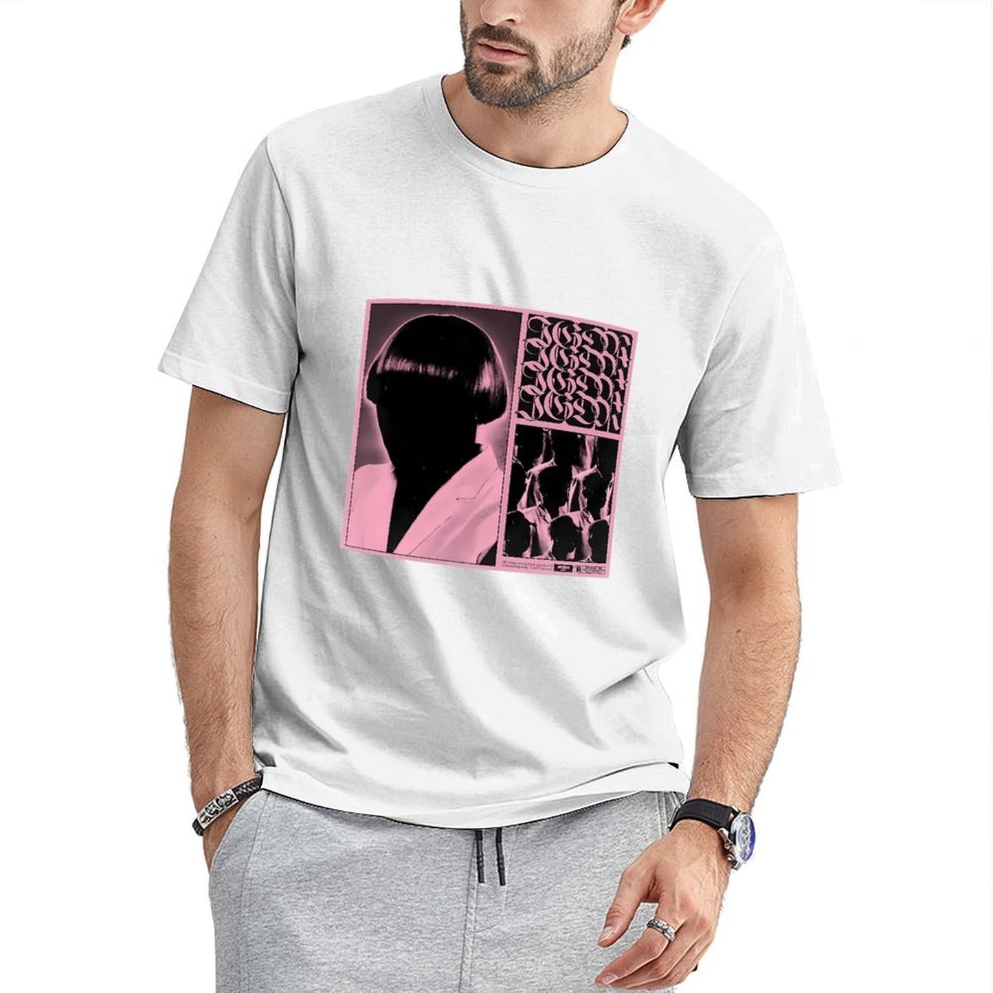 Inkmay Casual Cotton T-shirt Abstract Art With Geometric Shapes Unisex T-shirtSleek ClassicSeries T-Shirt