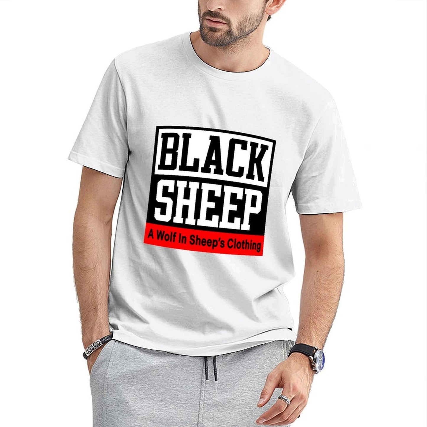 Inkmay Casual Cotton T-shirt Black Sheep Logo Bold Design Unisex T-shirtEssentialFit Street T-Shirt