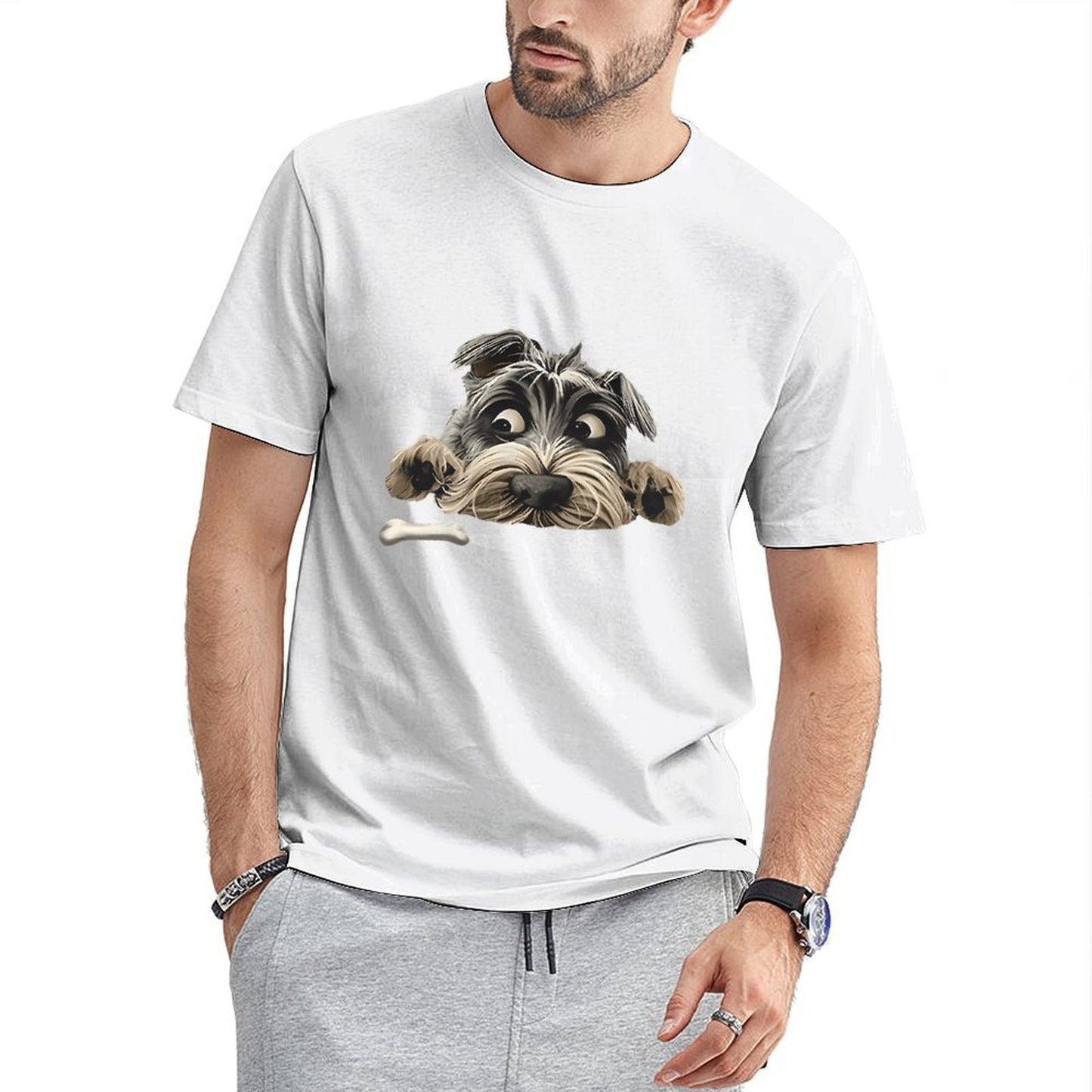 Inkmay Casual Cotton T-shirt Abstract Geometric Shapes In Bold Colors Unisex T-shirtComfort Smooth T-Shirt